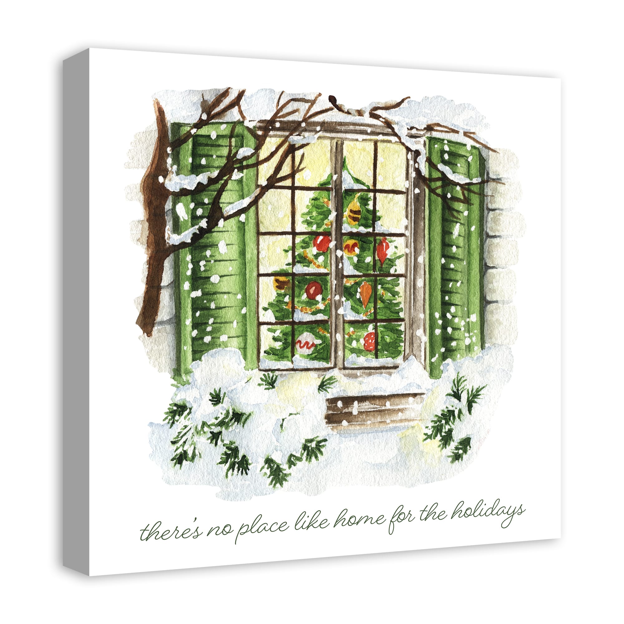 There's No Place like Home for the Holidays Scene Canvas Wall Art