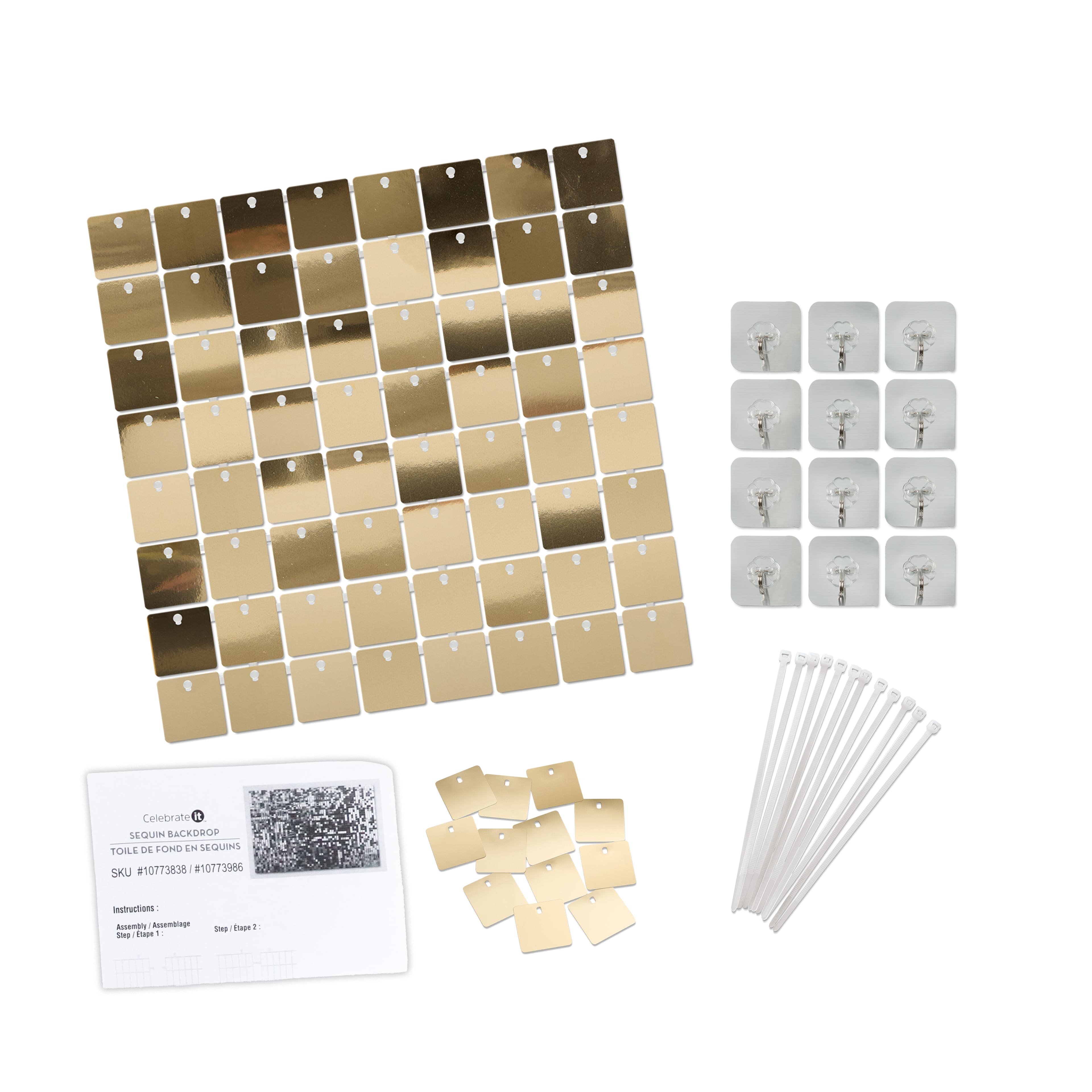 6 Pack: Light Gold Sequin Backdrop by Celebrate It™