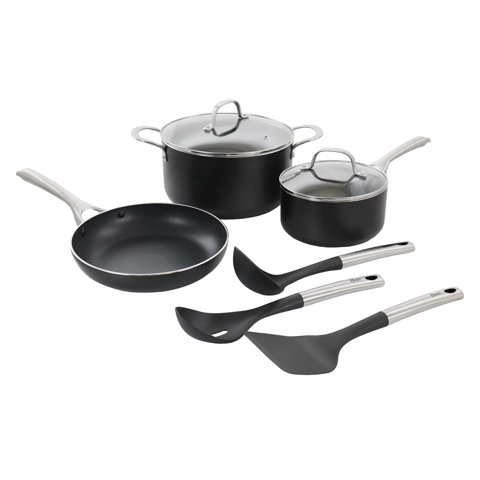 Oster Palladium 8-Piece Black Aluminum Cookware Set