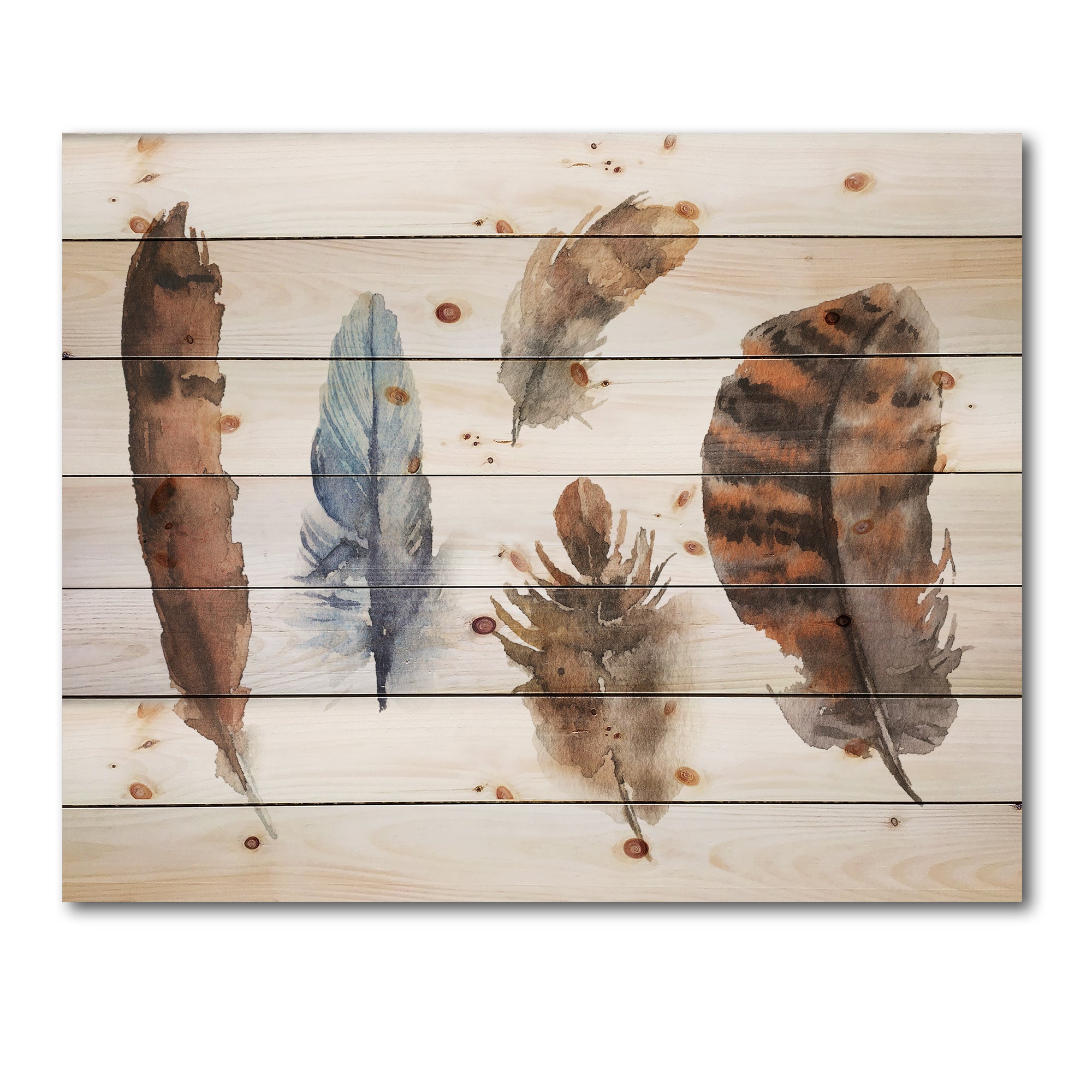 Designart - Ethnic Boho Feathers In Earth Tones