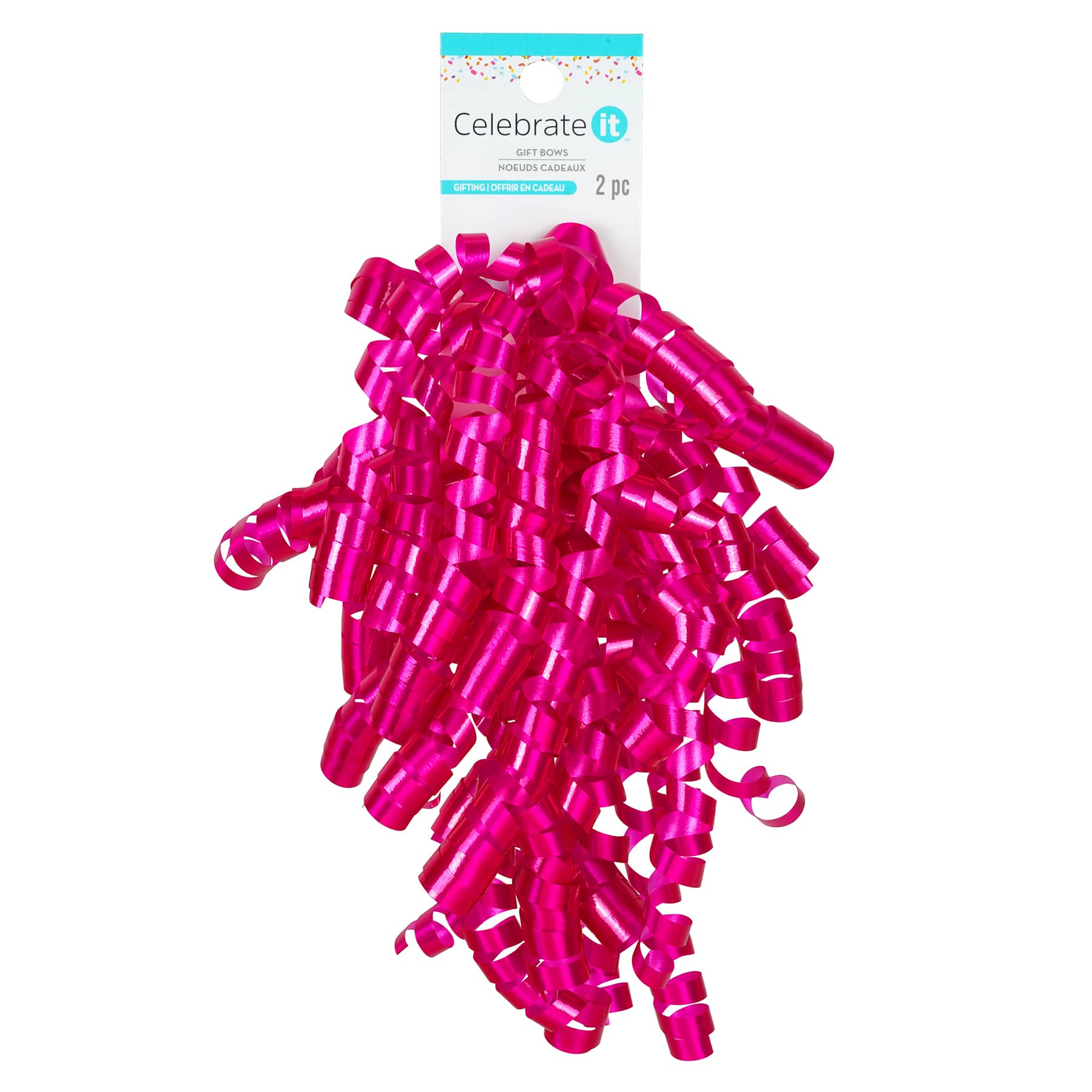 12 Packs: 2 ct. (24 total) 30" Fuchsia Twisty Bows by Celebrate It™