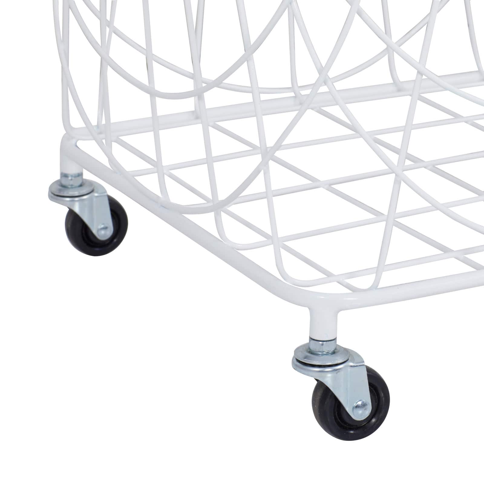 White Iron French Country Storage Cart, 17" x 17" x 17"