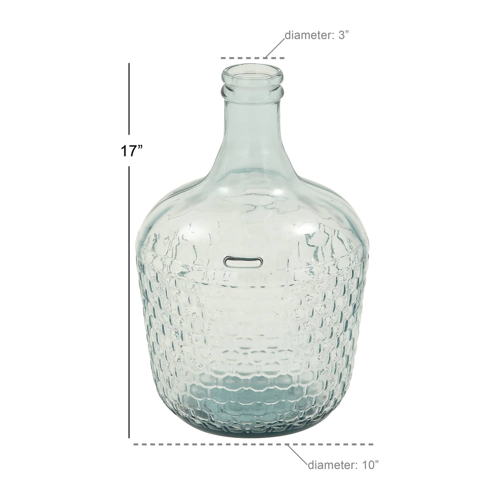 17" Blue Glass Farmhouse Vase