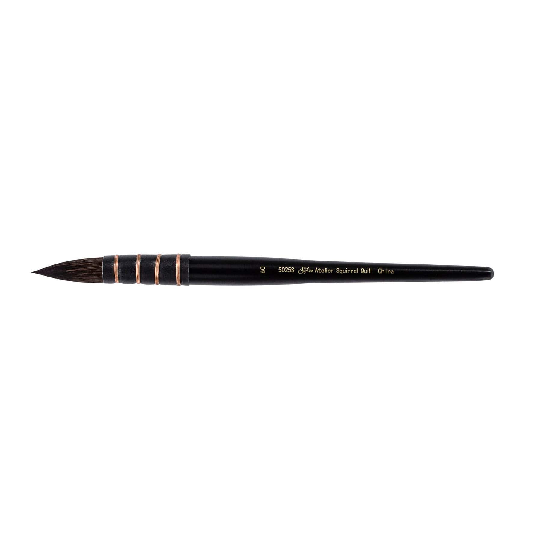 Silver Brush Limited Silver Atelier™ Series 5025S Size 60 Short Handle Squirrel Blend Quill Round Brush