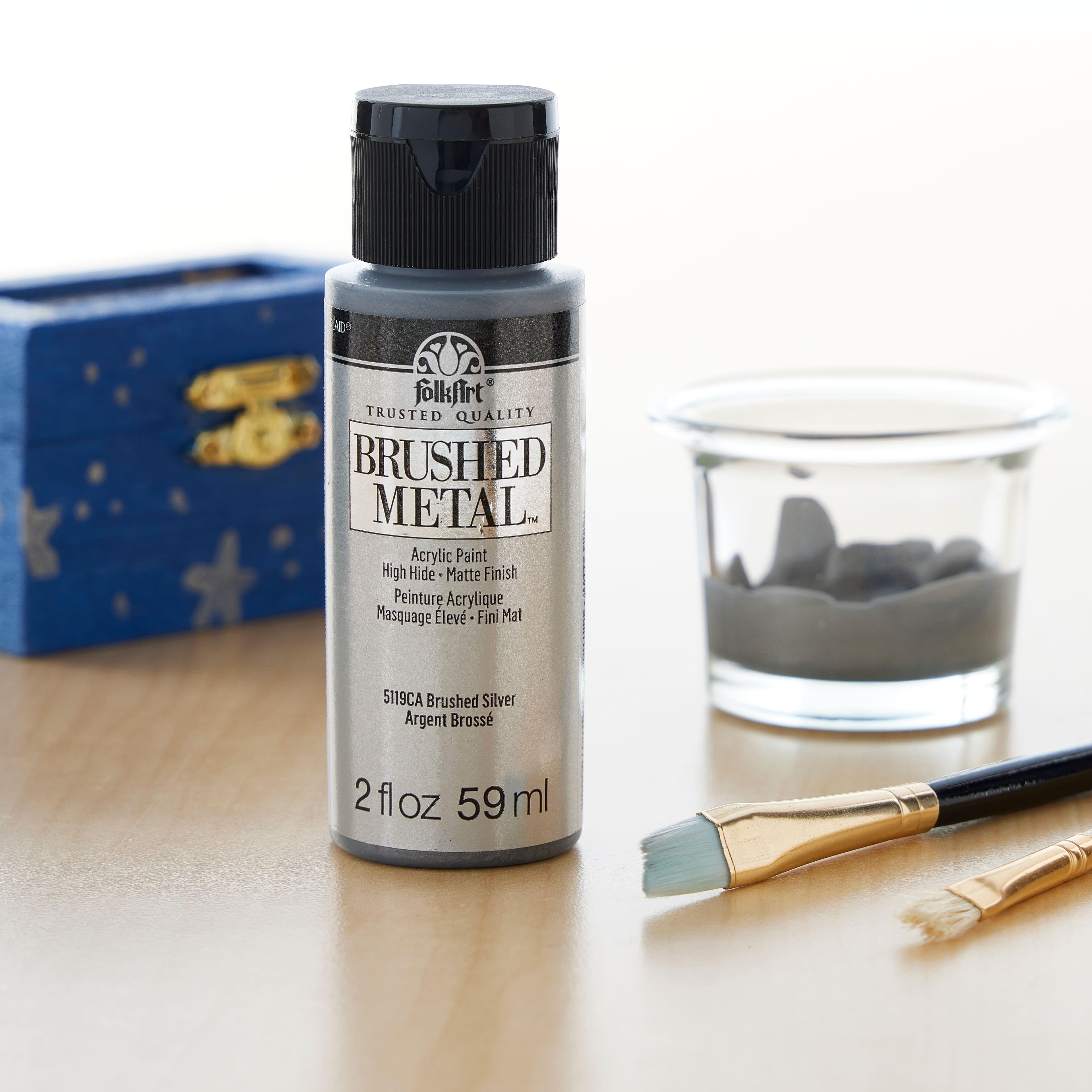 12 Pack: FolkArt® Brushed Metal™ Matte Finish Acrylic Paint, 2oz.