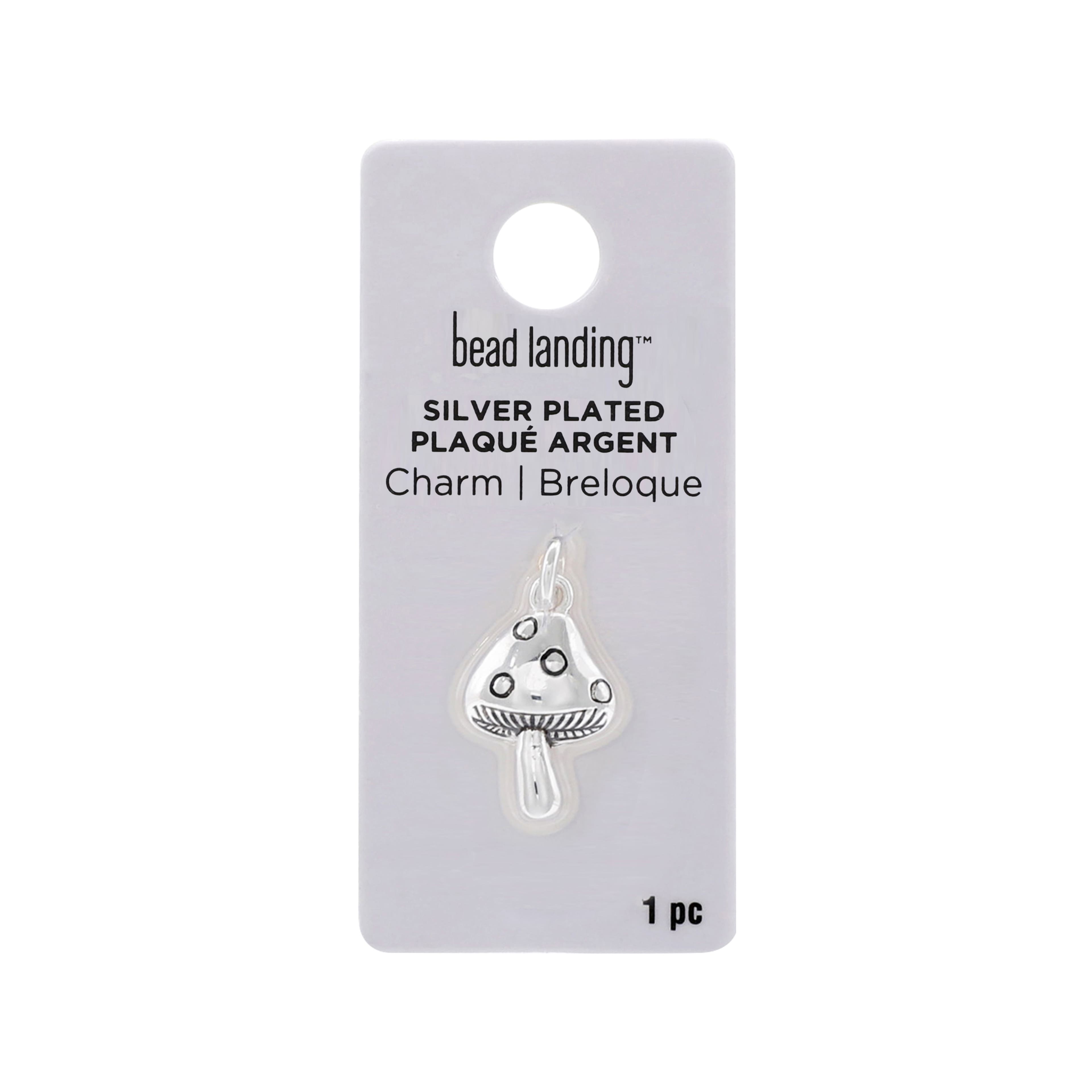 Silver Plated Mushroom Charm by Bead Landing™