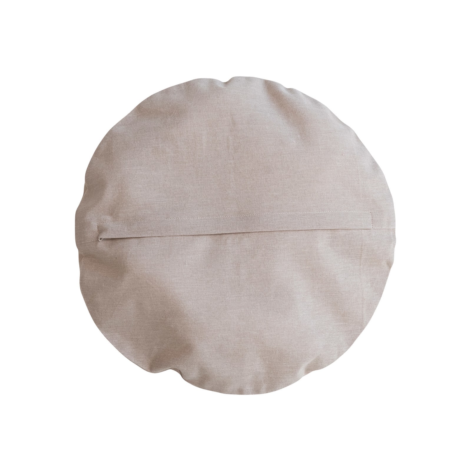 Hello Honey® 16" Joy To The World Round Cotton Chambray Printed Pillow
