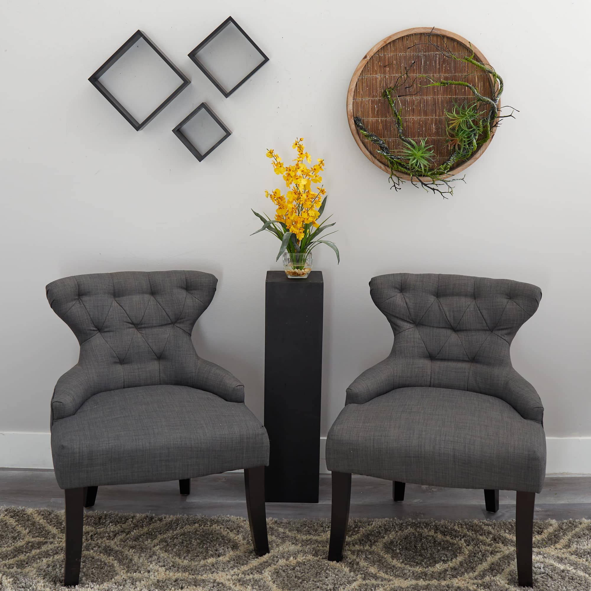 19" Yellow Dancing Lady Orchid Arrangement in Glass Vase