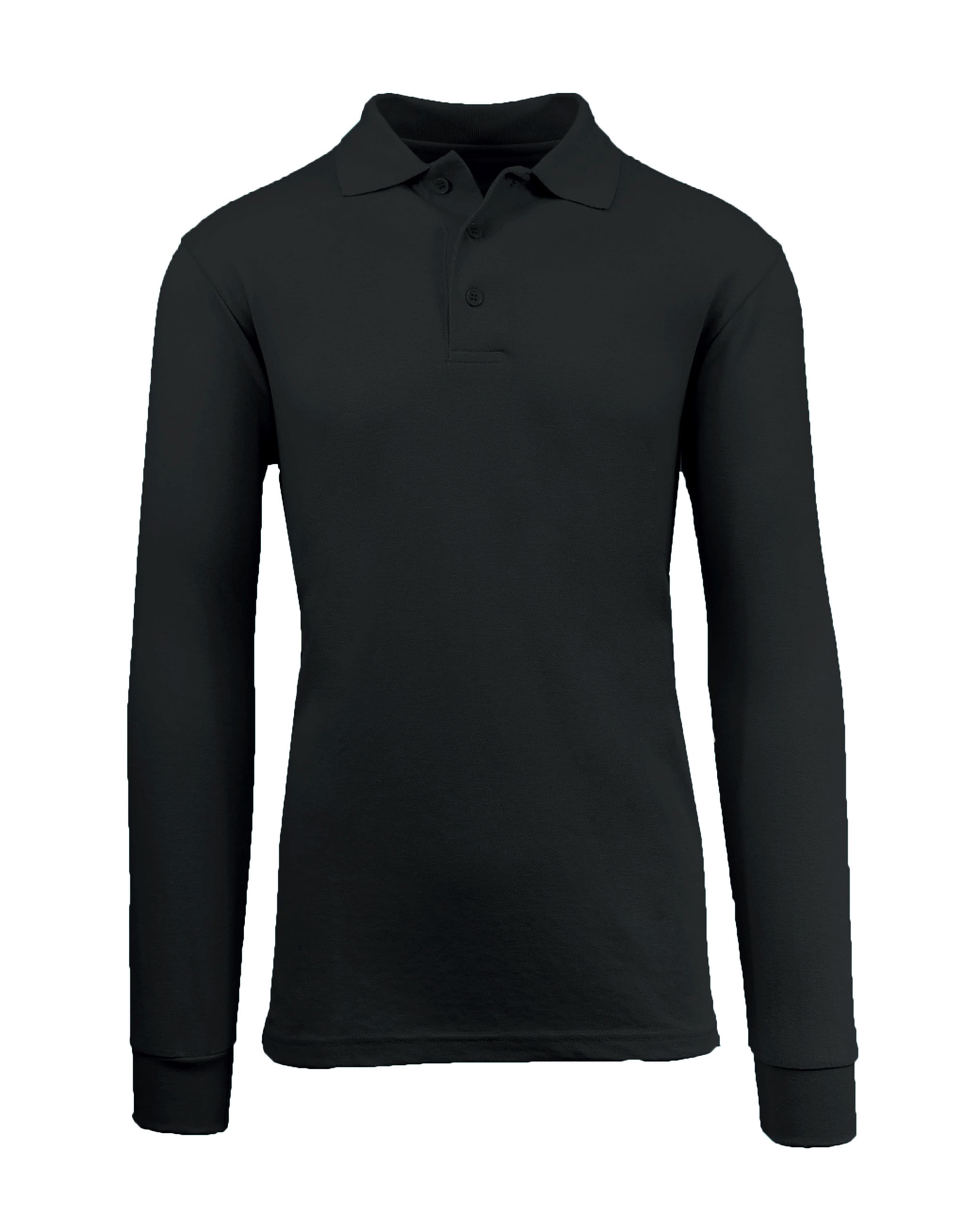 Galaxy by Harvic Long Sleeve Men's Pique Polo Shirt