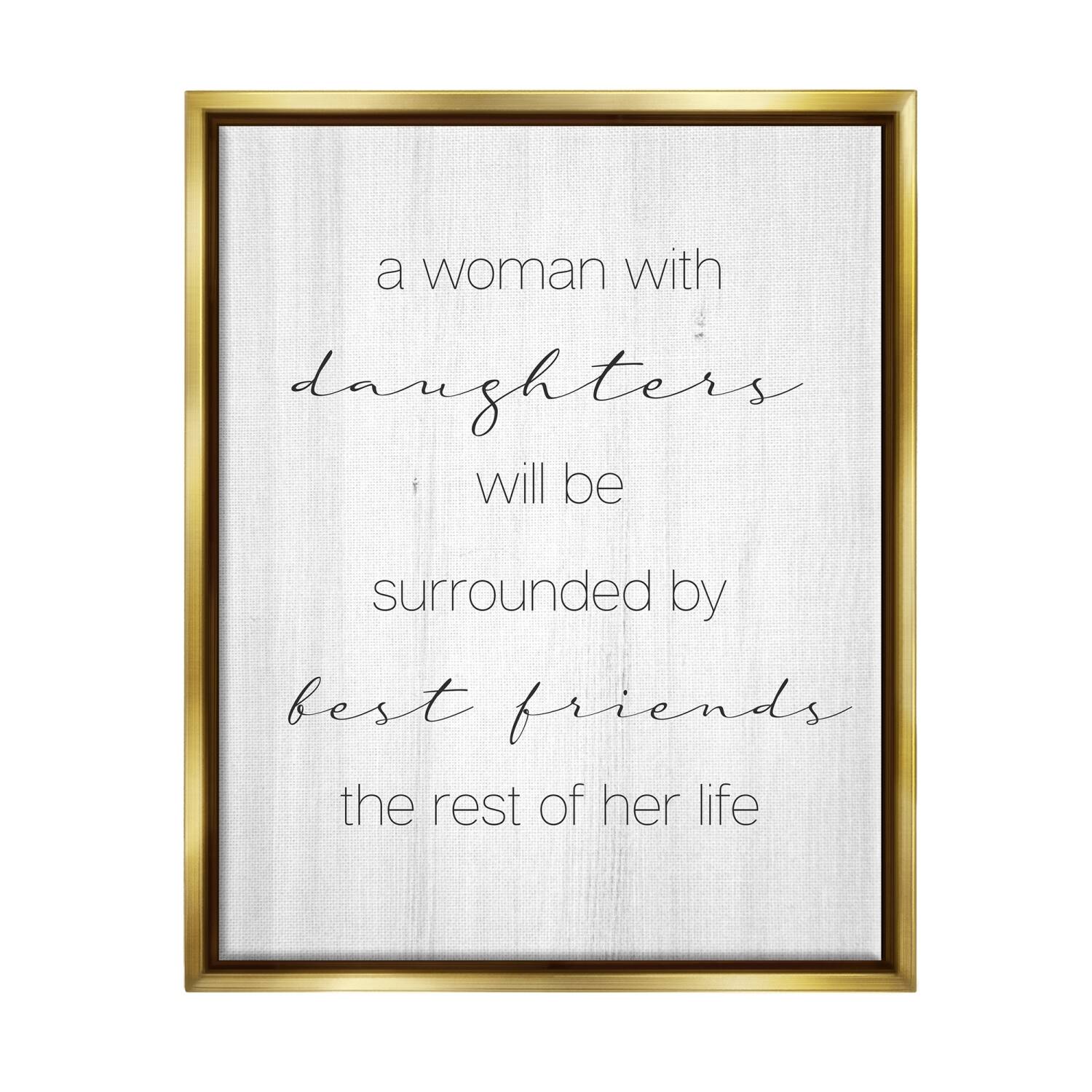 Stupell Industries Best Friend Daughters Birch Pattern Typography Phrase Floater Framed Art