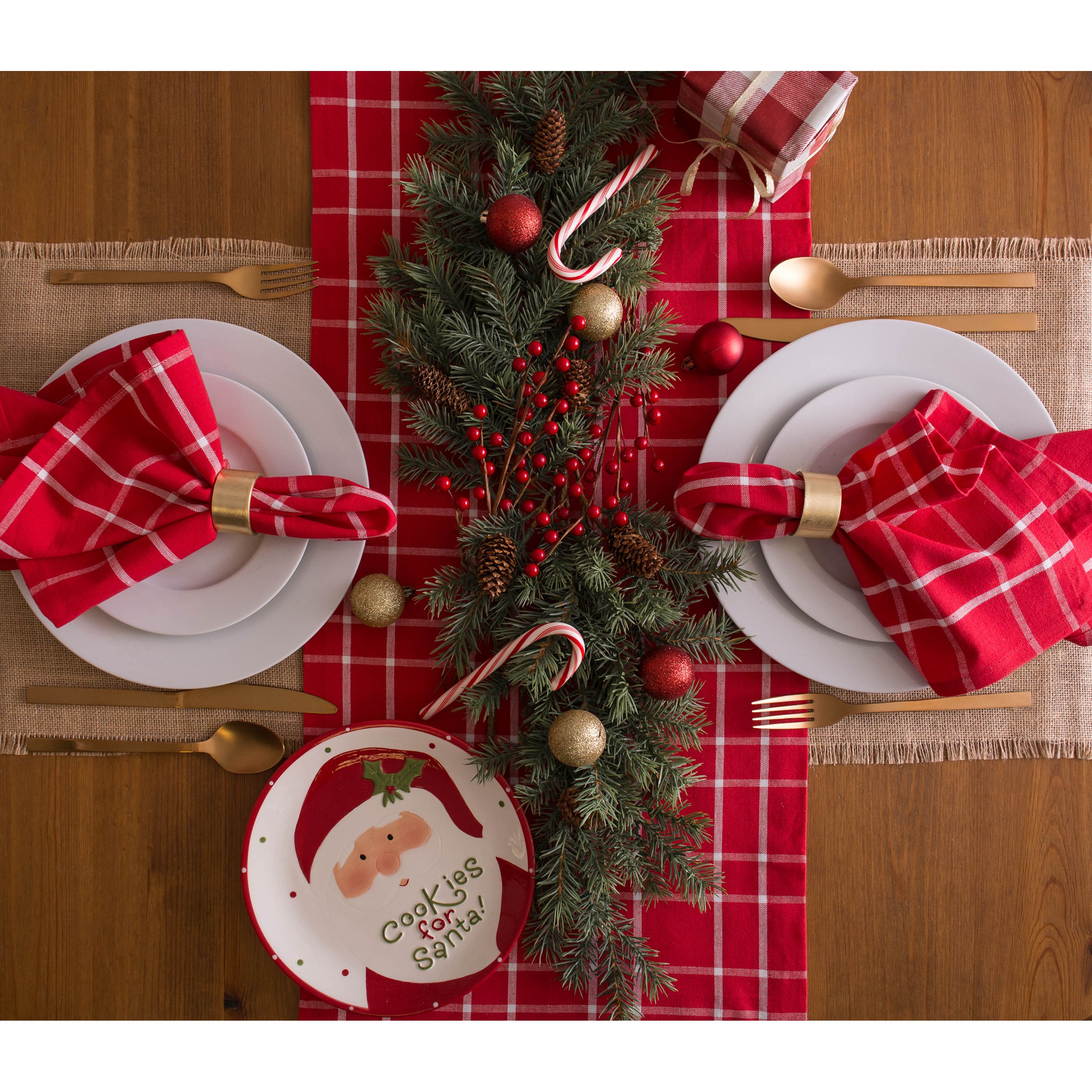 DII® Holly Berry Plaid Napkin Set, 6ct.