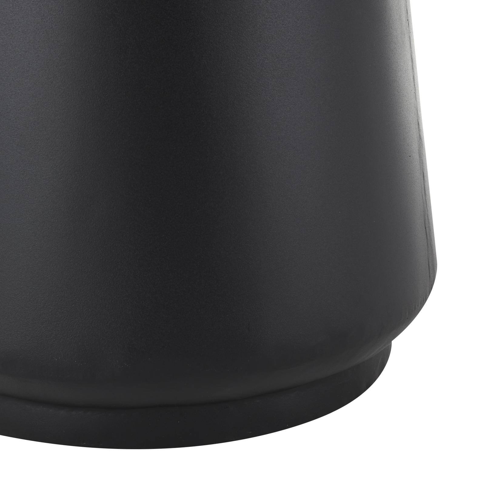 Black Metal Vase with Narrow Opening