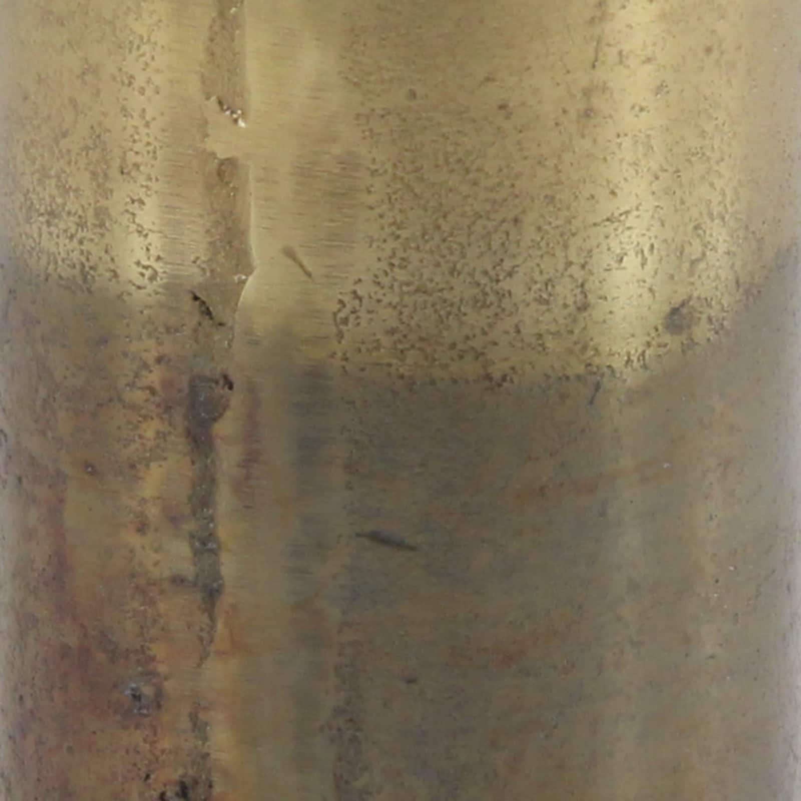 14" Brown Aluminum Rustic Vase