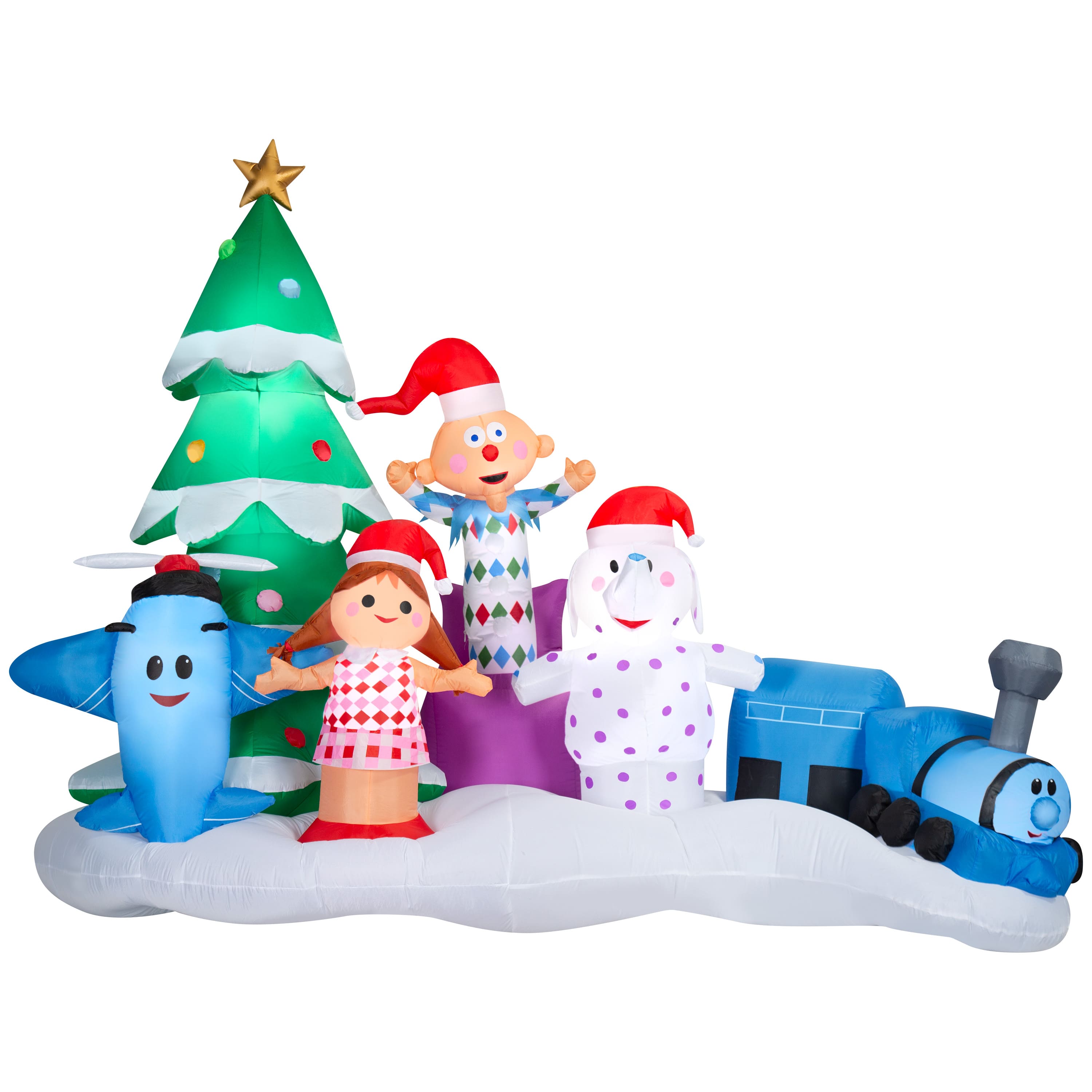 7ft. Airblown® Inflatable Rudolph Misfit Toys Scene with Christmas Lights Décor
