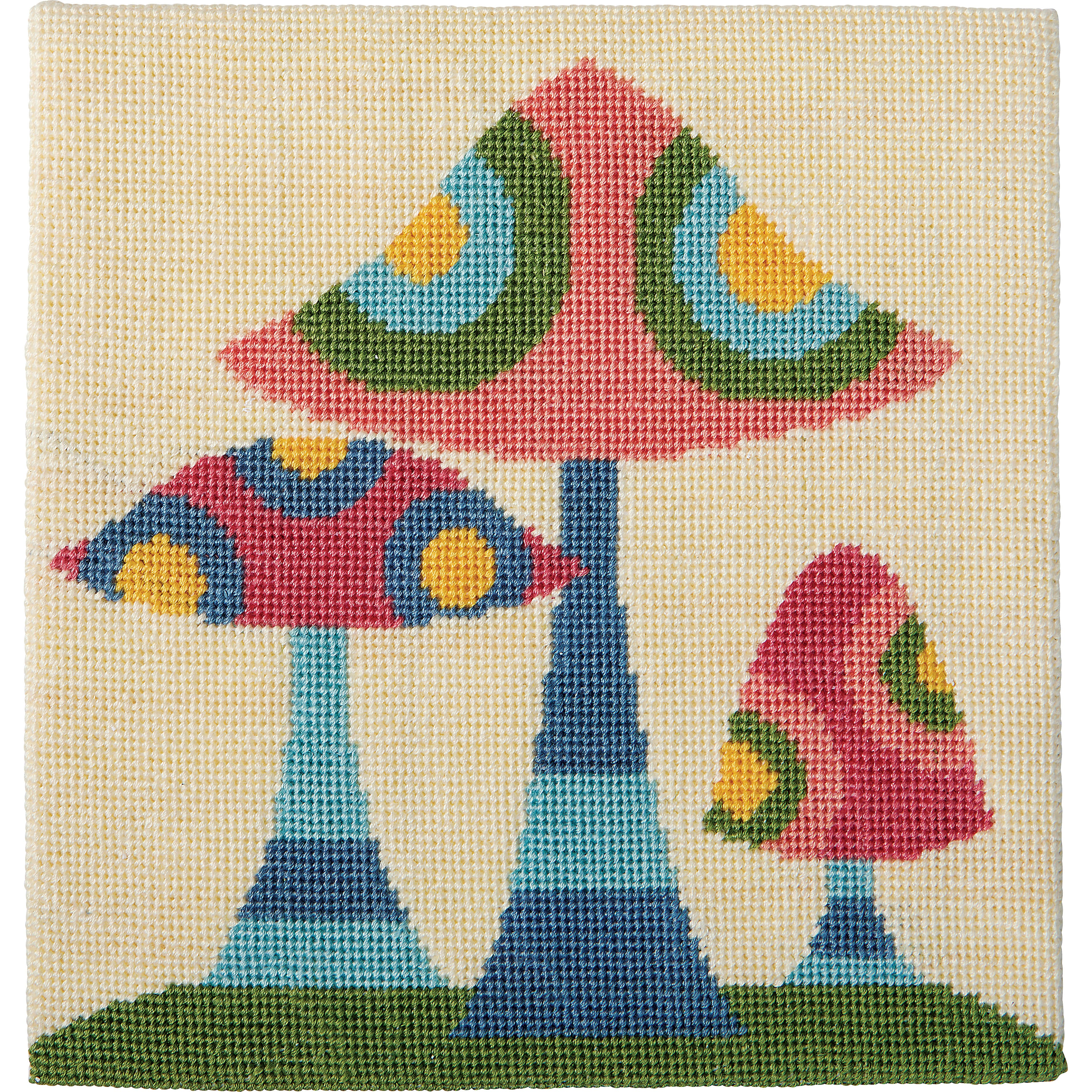 8" x 8" Retro Mushrooms Needlepoint Kit by Loops & Threads®
