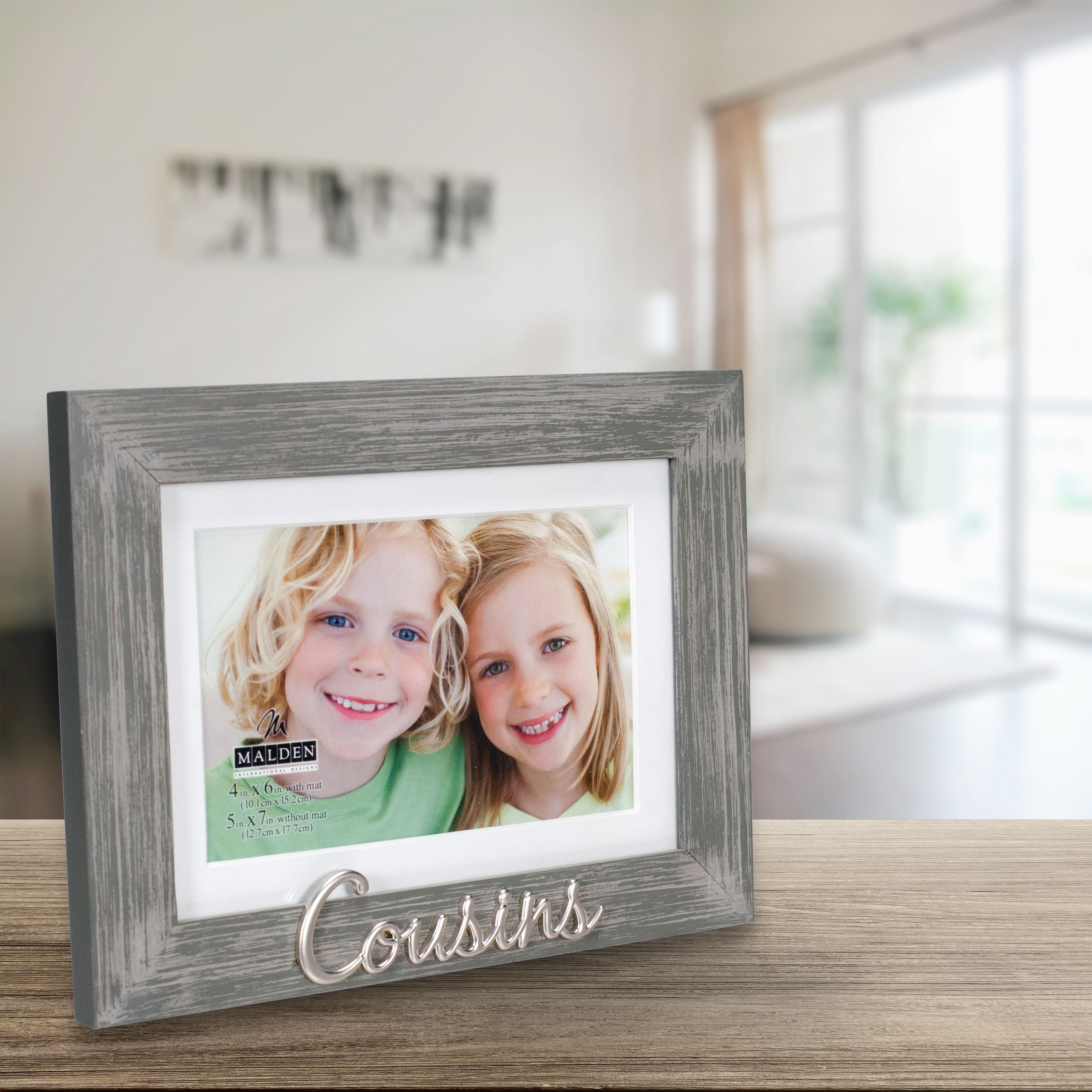 Malden International Designs Cousins 4" x 6" Distressed Expression Frame with Mat