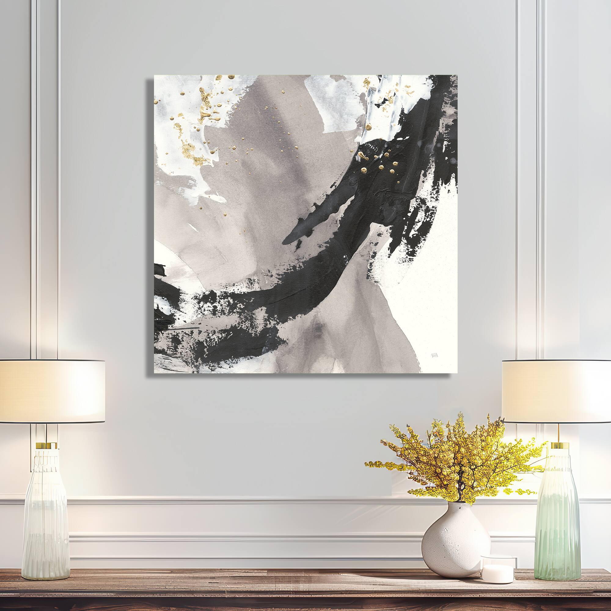 Designart - Glam Painted Arcs III - Transitional Canvas Art