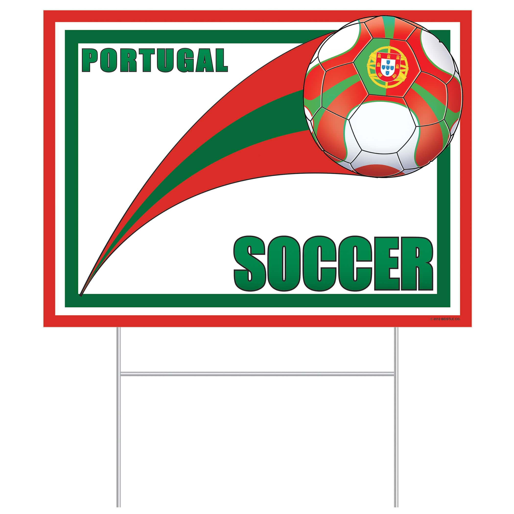 11.5" x 15.5" Portugal Soccer Plastic Yard Sign