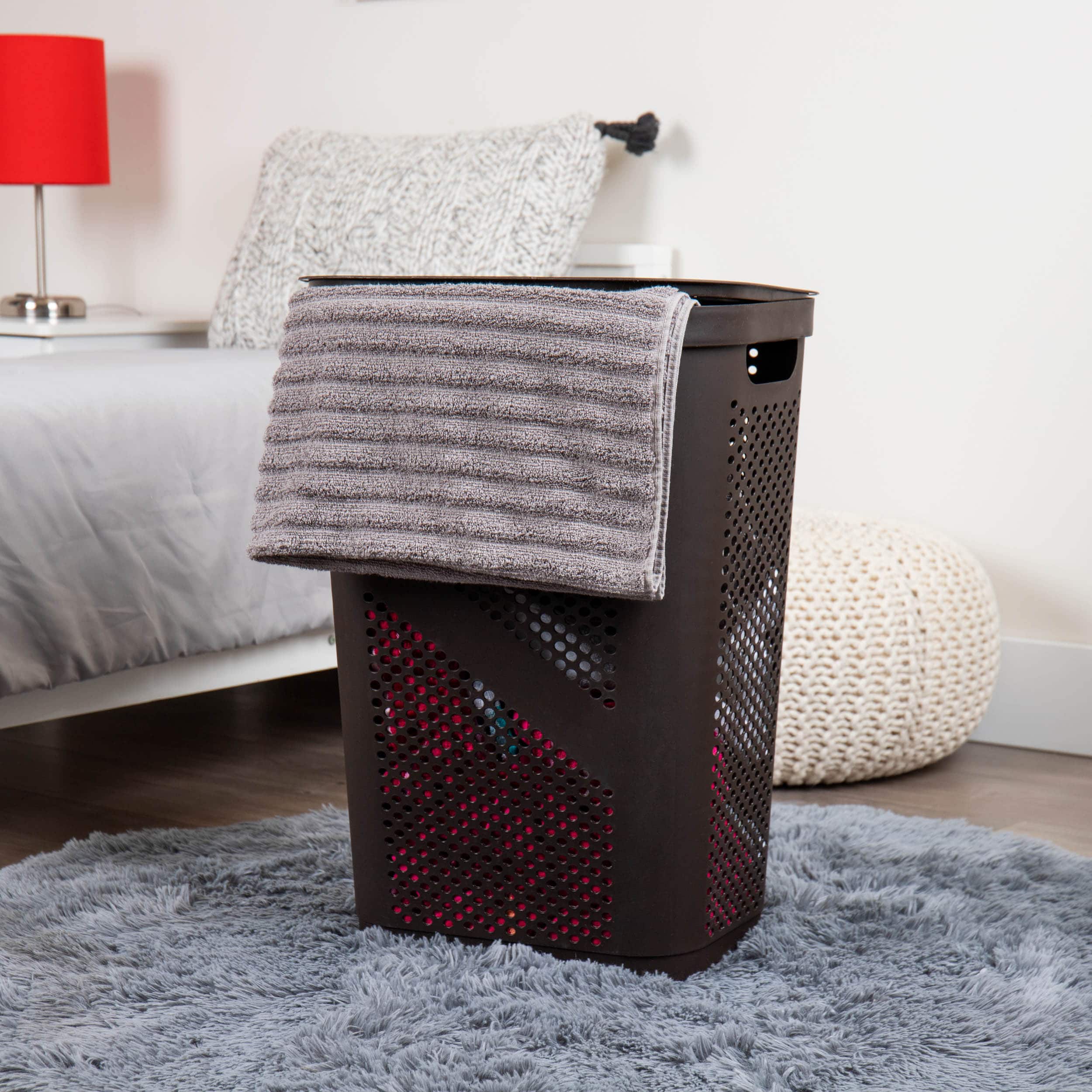 Mind Reader 60L Perforated Plastic Laundry Hamper with Lid