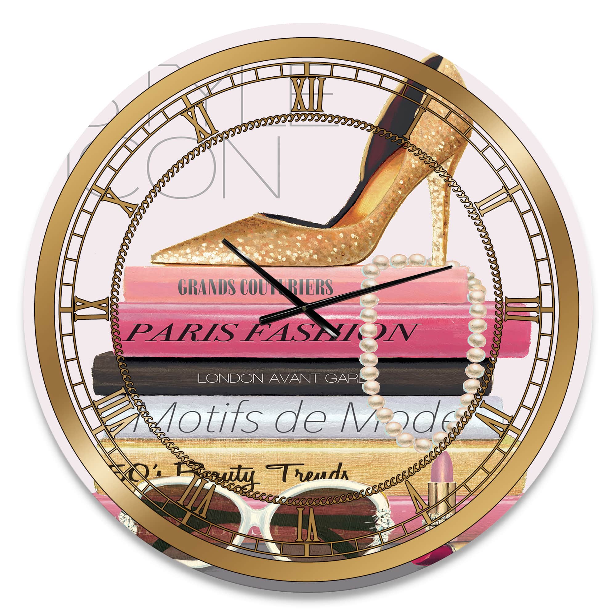 Designart 'Paris Glamourous Gold Style Iii Glam Wall Clock