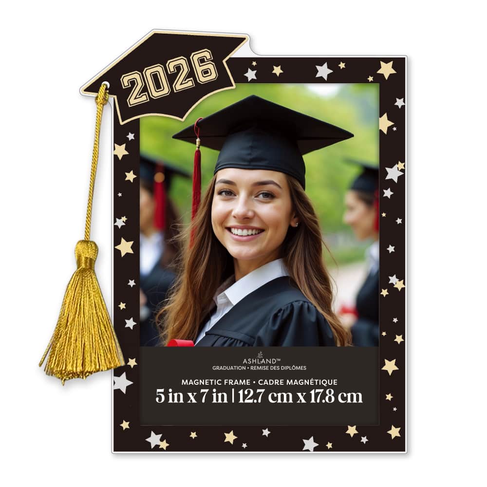 5" x 7" Black & Gold Tassel Magnetic Frame, Graduation by Ashland®