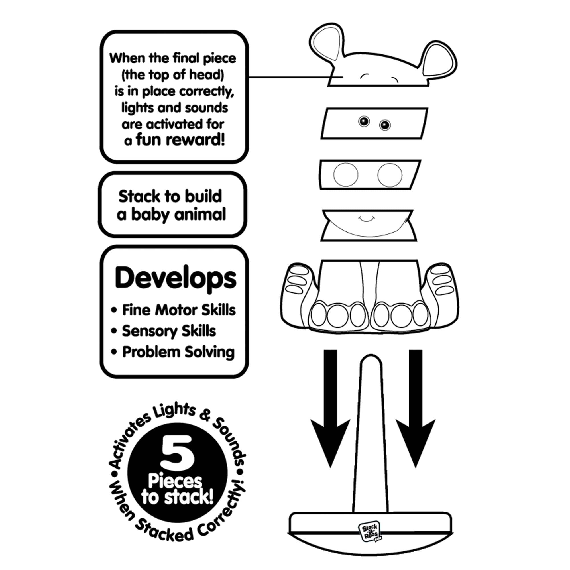 Stack-a-Roos Pals™ Baby Tiger Stacking Animal Tower