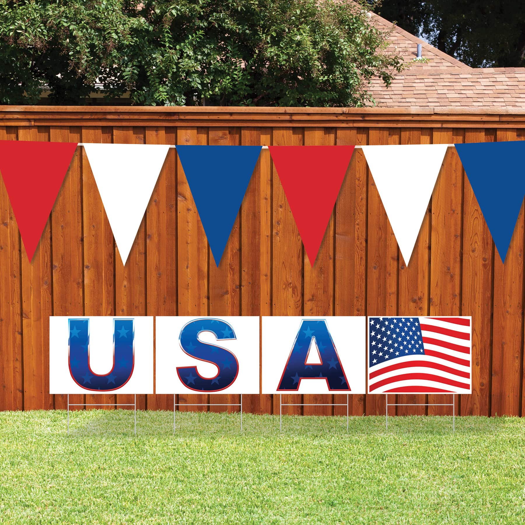 Beistle 25ft. Red, White & Blue Oversized Pennant Banner
