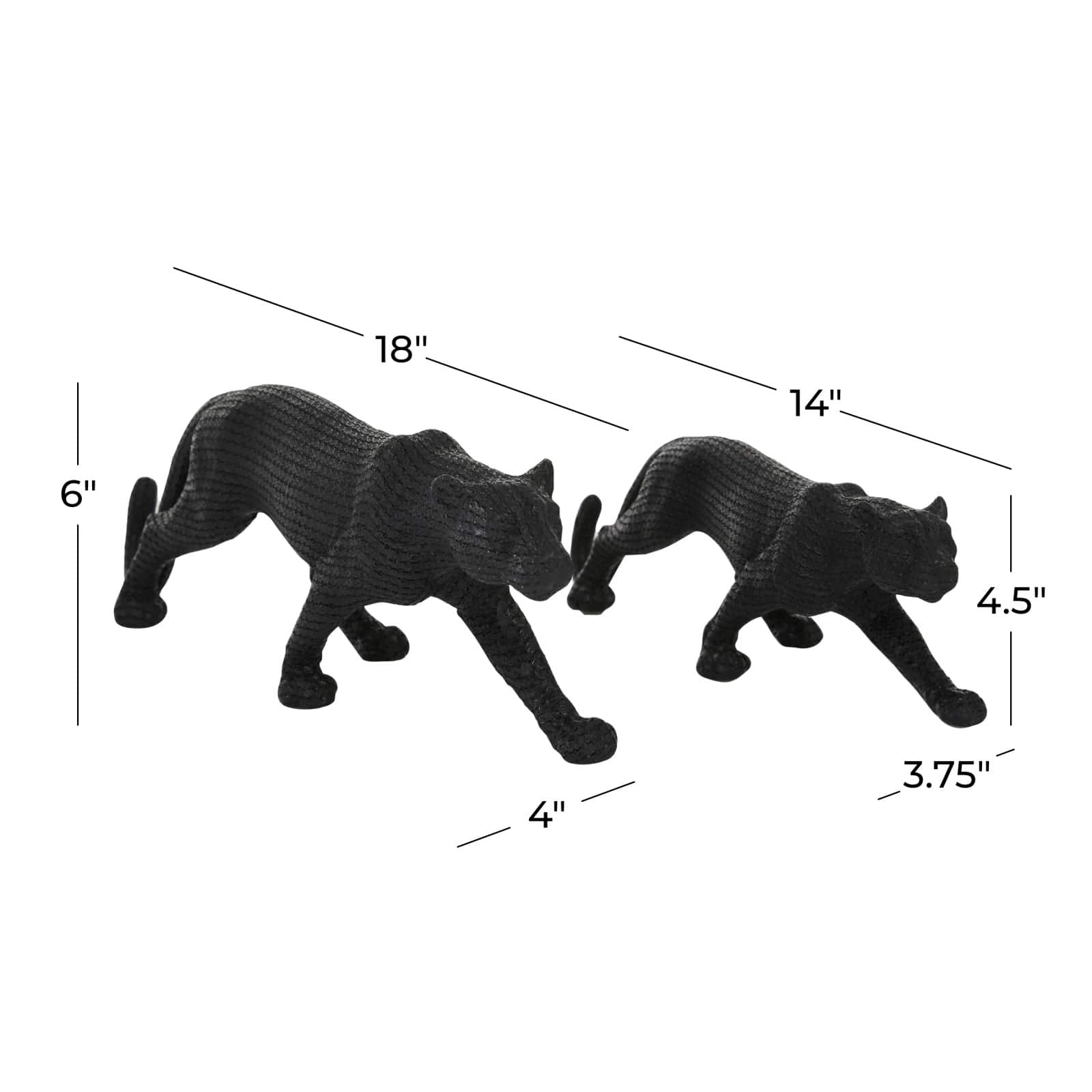 Black Contemporary Leopard Sculpture Set