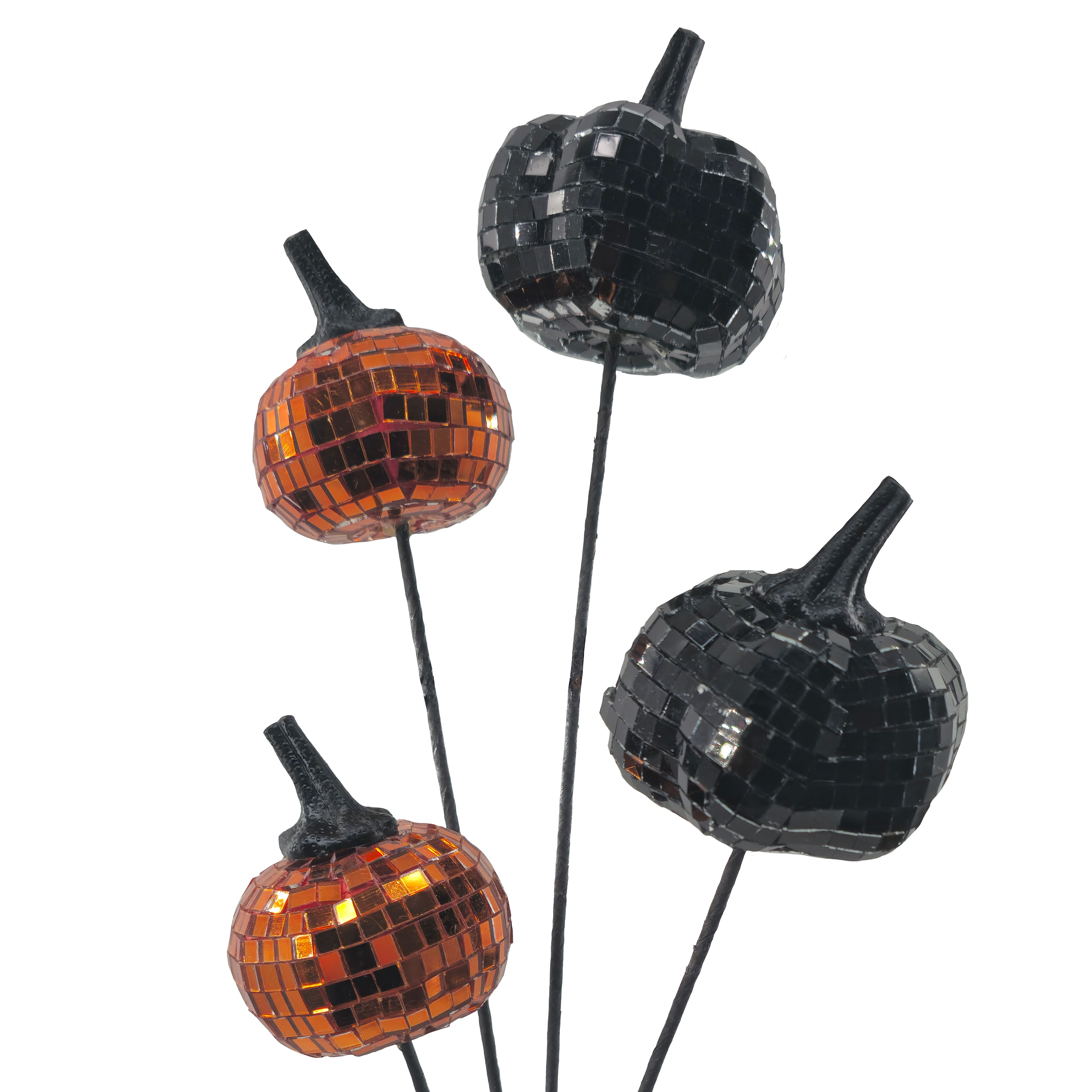27" Black & Orange Disco Pumpkin Stem by Ashland®