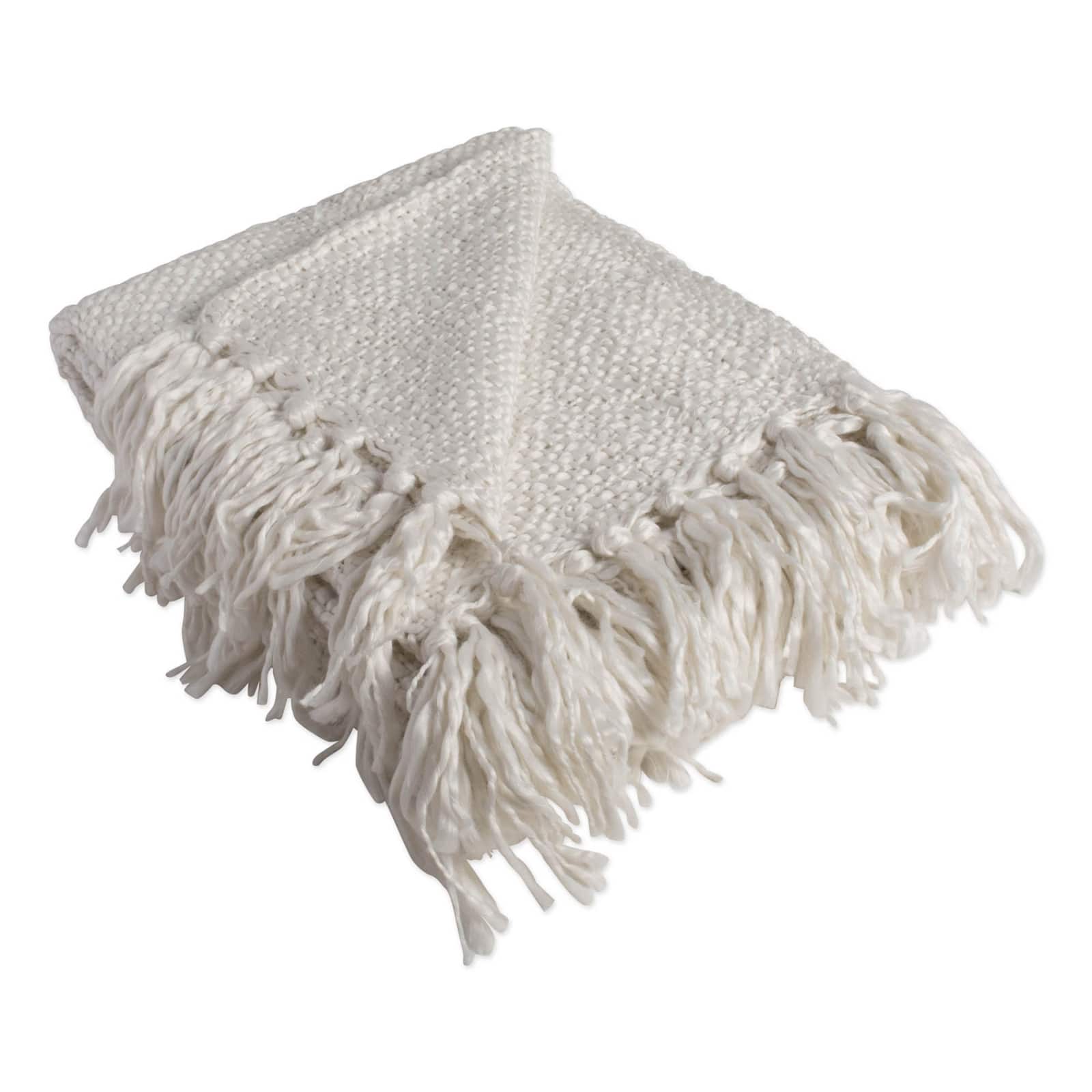 Lux  Weave Throw 50" x 60", Ivory