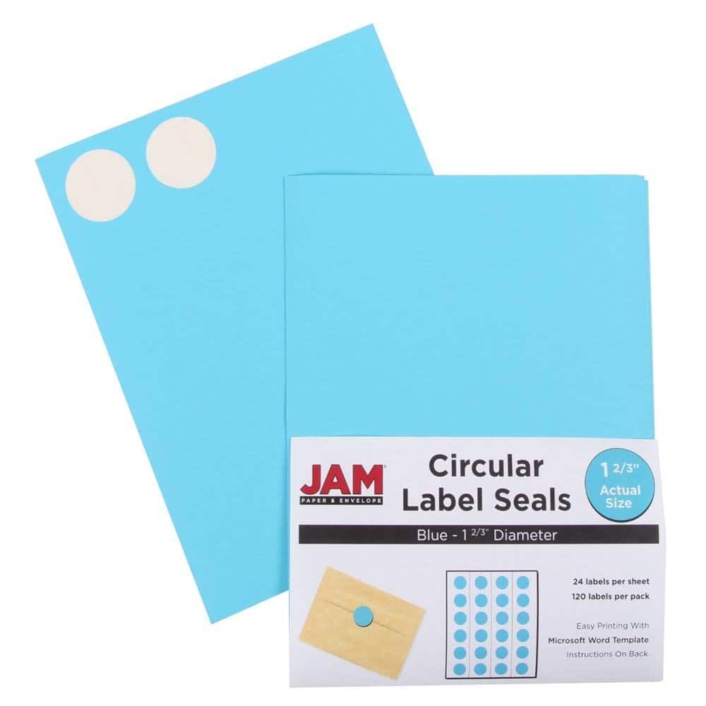 JAM Paper 1.66" Fashion Colors Circle Label Sticker Seals, 4 Packs of 120