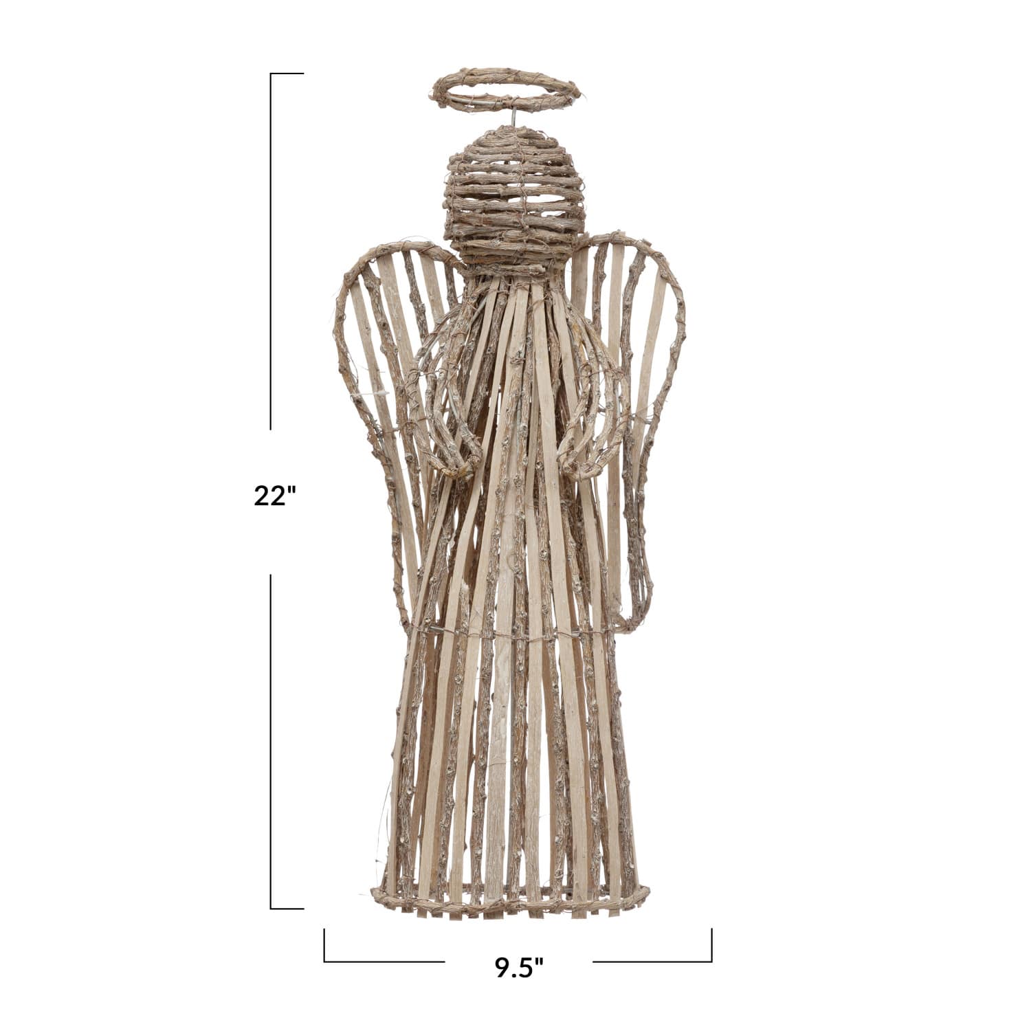 Hello Honey® 22" White Washed Handwoven Rattan Decorative Angel