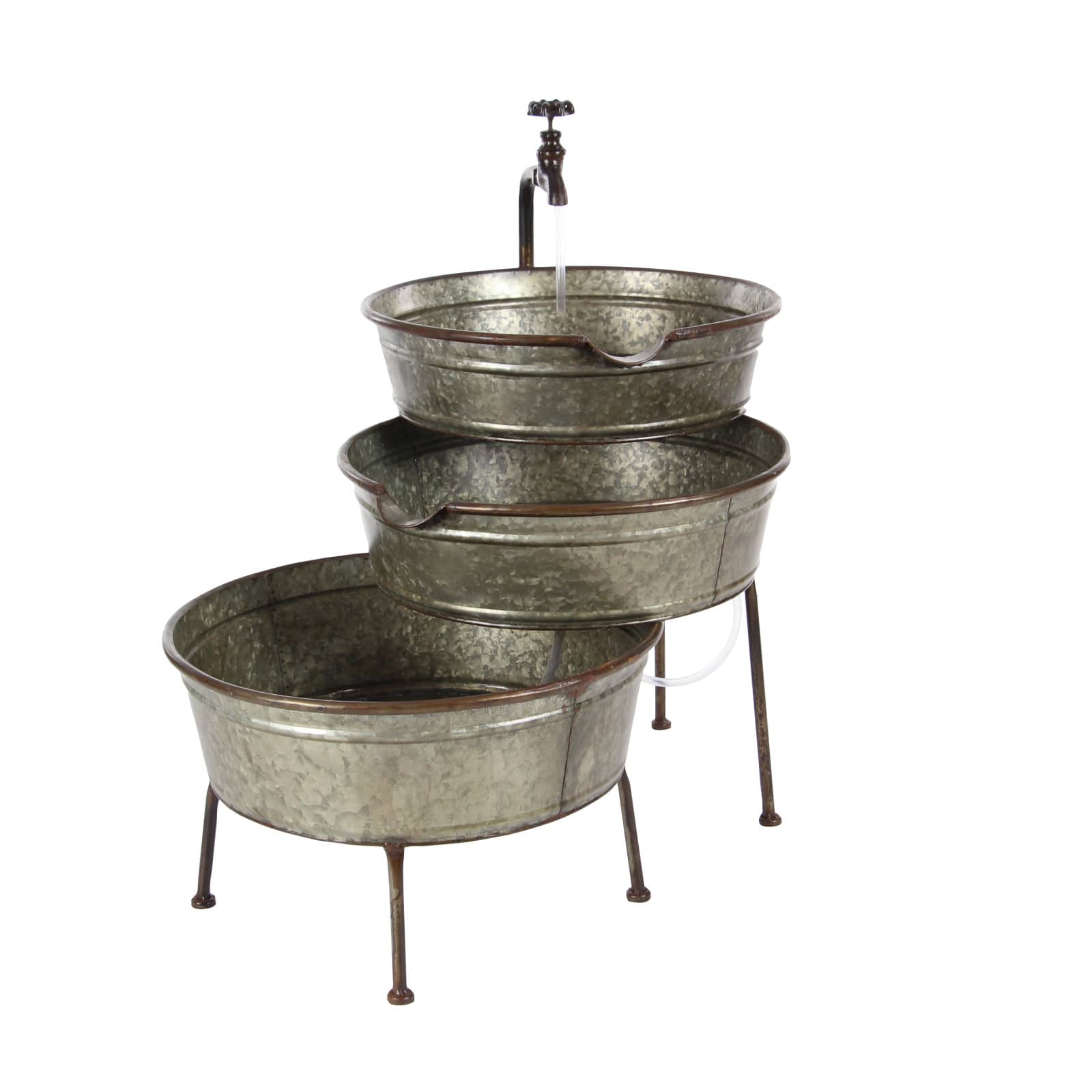 Grey Iron Farmhouse Fountain, 26" x 30" x 21"