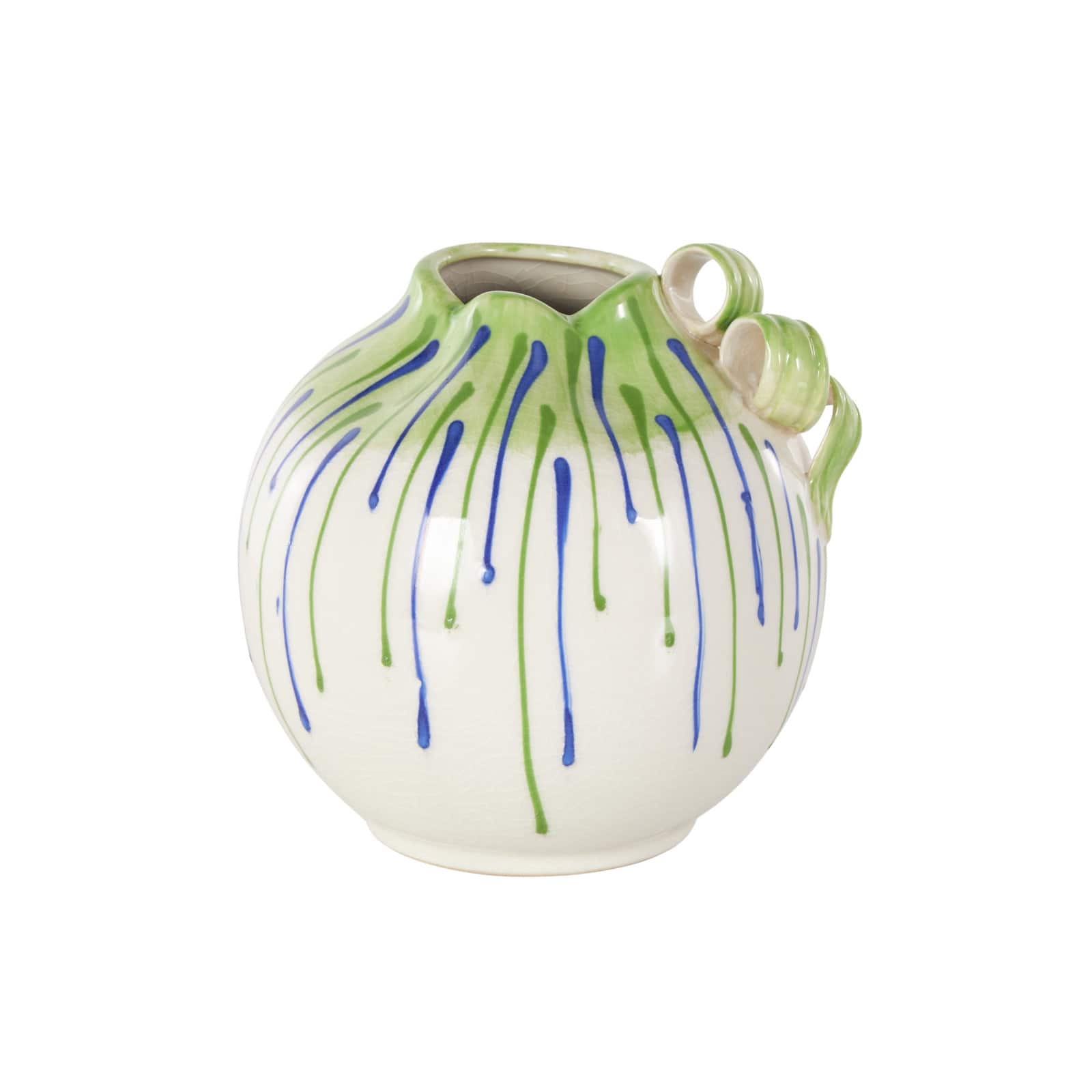 8" White Ceramic Abstract Decorative Vase