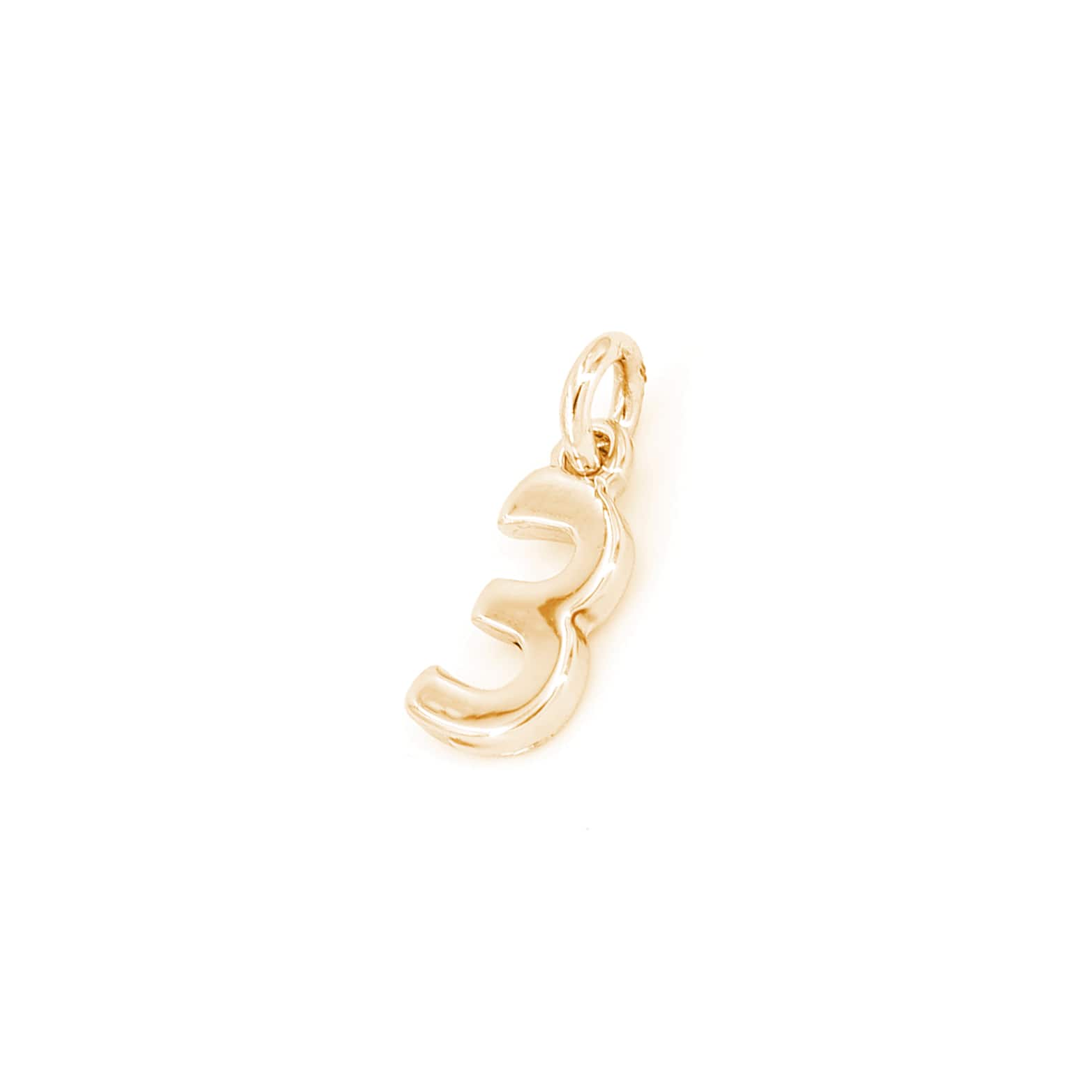 14K Gold Plated Metal Number Charm by Bead Landing