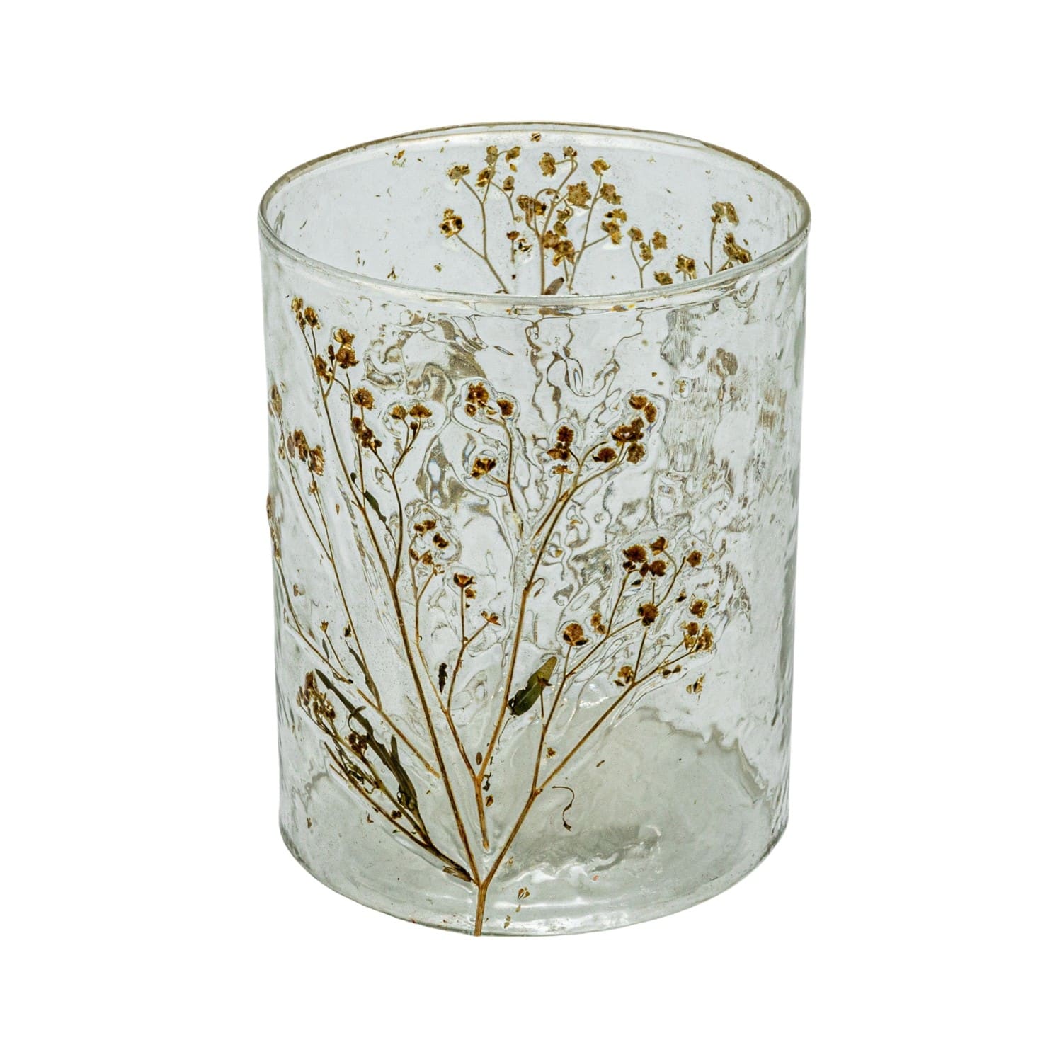 Hello Honey® Clear Reclaimed Glass Votive Holder with Natural Botanicals