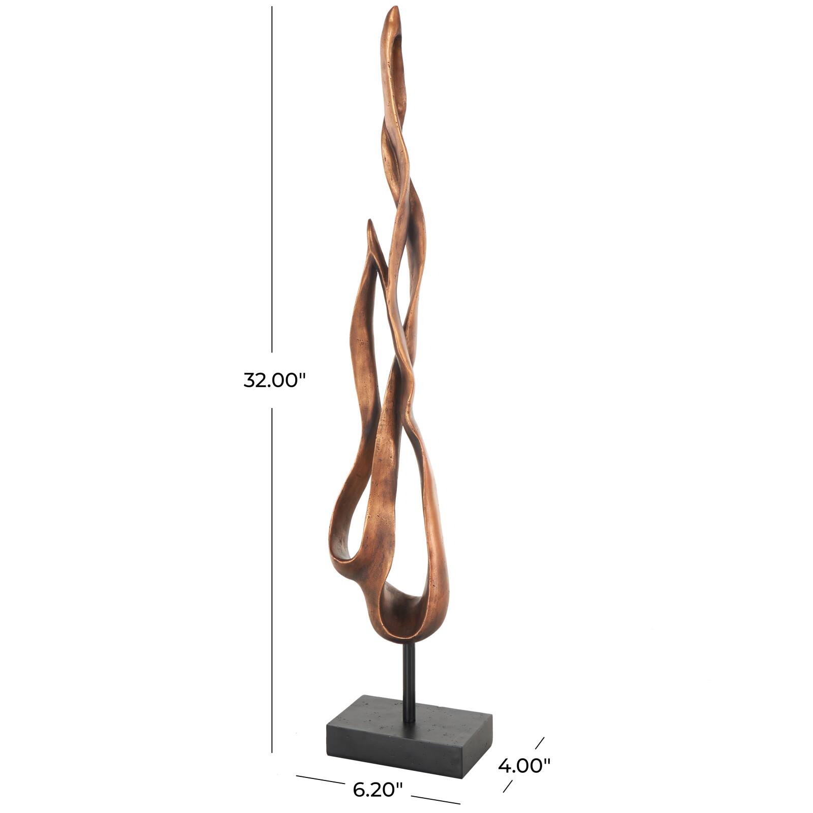 32" Bronze Polystone & Metal Abstract Decorative Sculpture