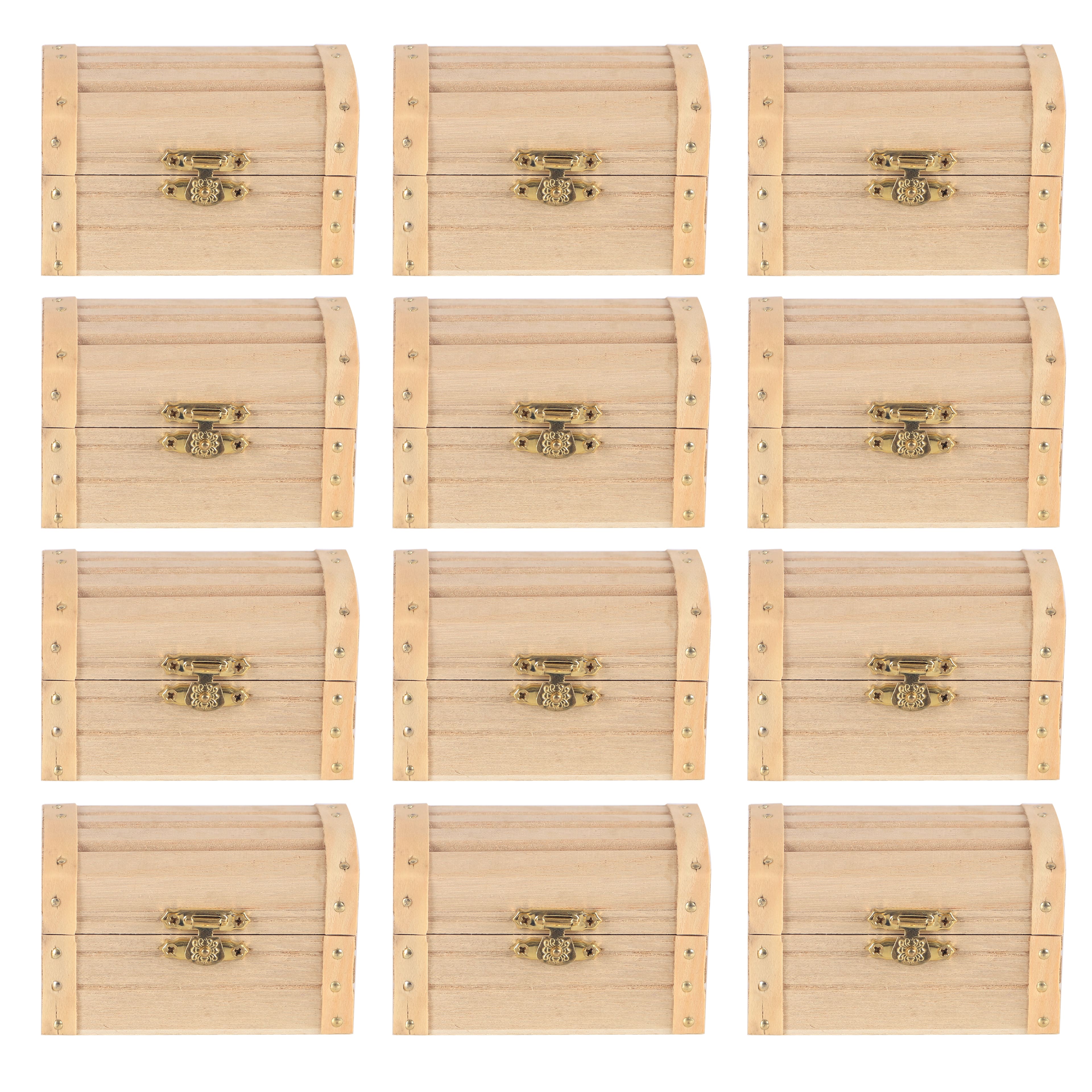 12 Pack: 3.5" Wood Treasure Chest by Make Market®