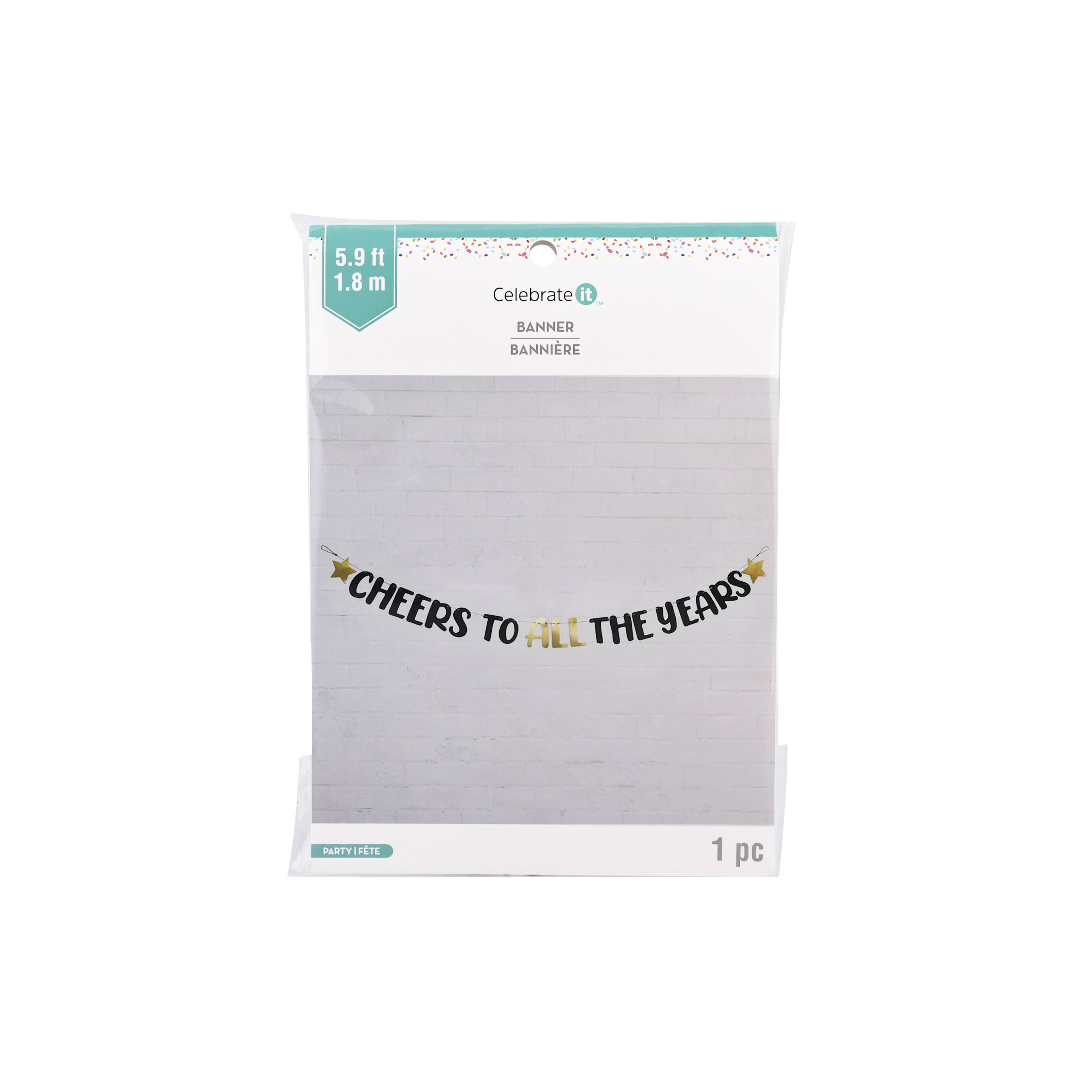 12 Pack: 6ft. Black & Gold All The Years Banner by Celebrate It™