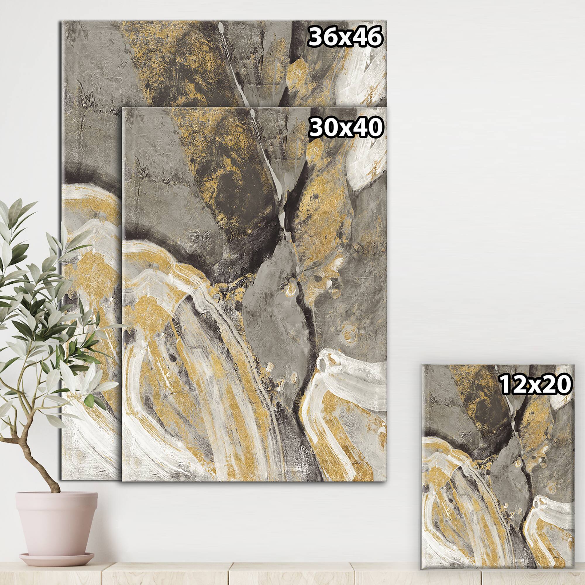 Designart - Glam Phoenix Neutral - Modern Glam Premium Canvas Wall Art