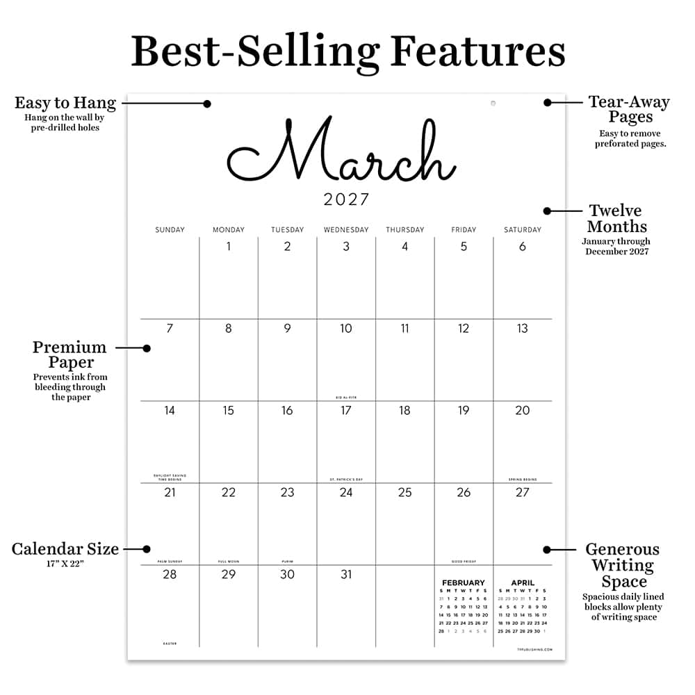 2027 Large Art Poster Wall Calendar