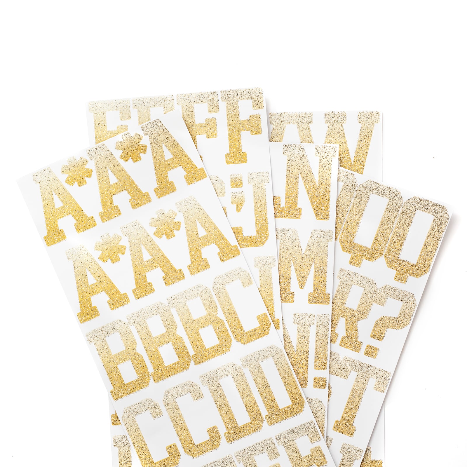 6 Packs: 117 ct. (702 total) Gold & White Glitter Ombre Alphabet Stickers by Recollections™