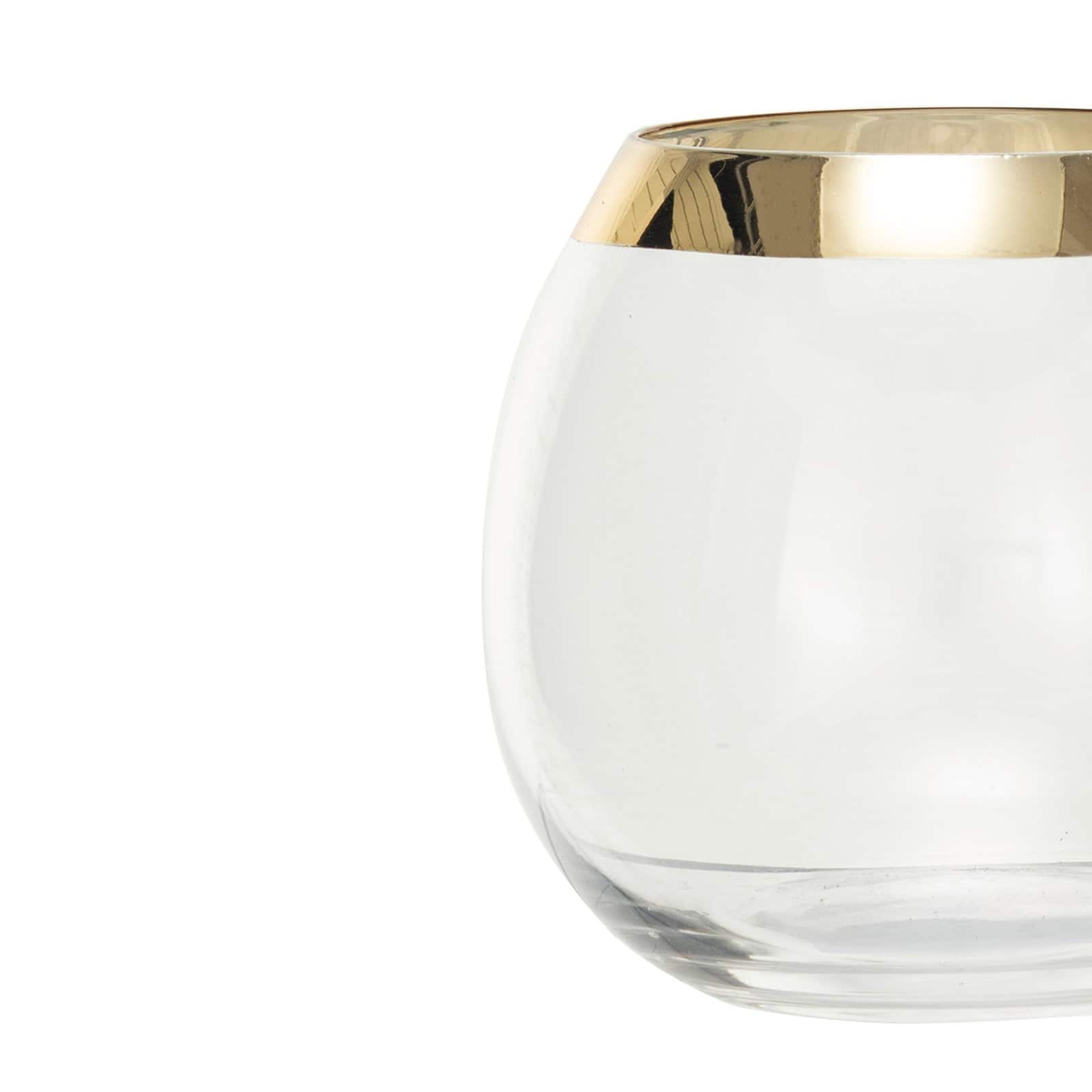 Hello Honey® 10oz. Clear Stemless Drinking Glass with Gold Electroplated Rim