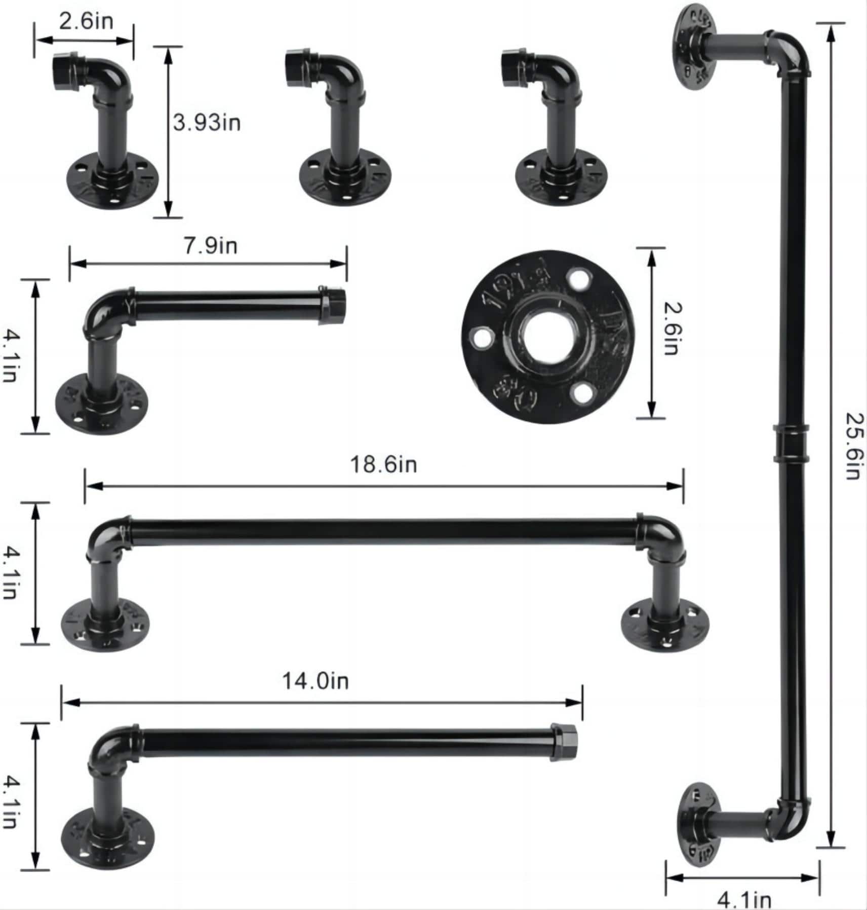 NEX™ 7-Piece Black Wall-Mounted Toilet Paper Roll Holder Set