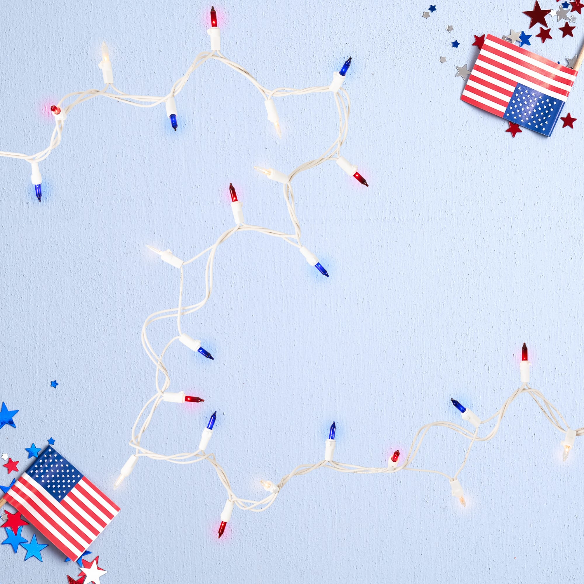 50ct. Red, White & Blue 4th of July Mini Light Set