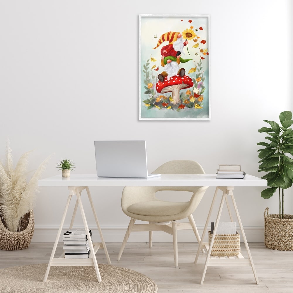Stupell Industries Autumn Garden Gnome Framed Giclee Art