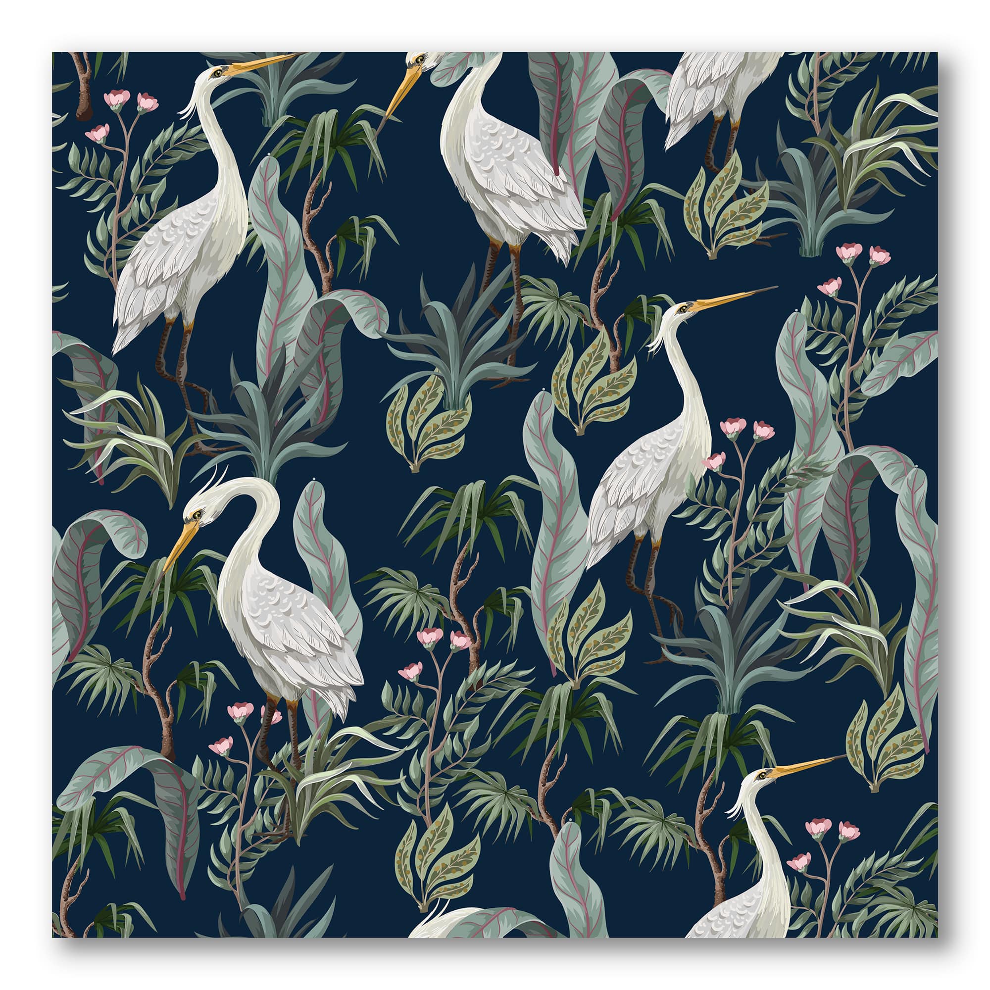 Designart - Chinoiserie With Birds and Peonies VII - Traditional Canvas Wall Art Print