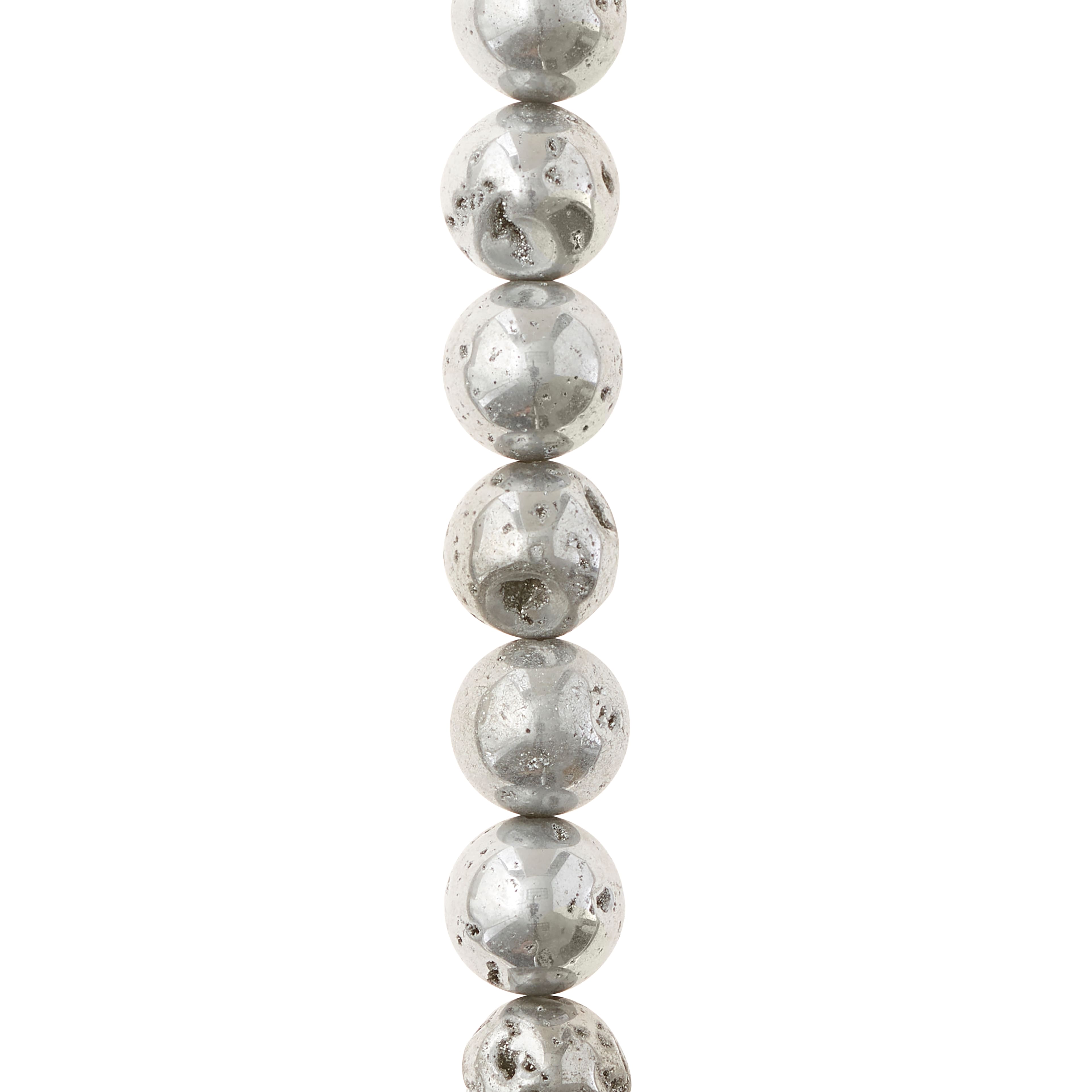 12 Pack: Silver Druzy Agate Round Beads, 10mm by Bead Landing™