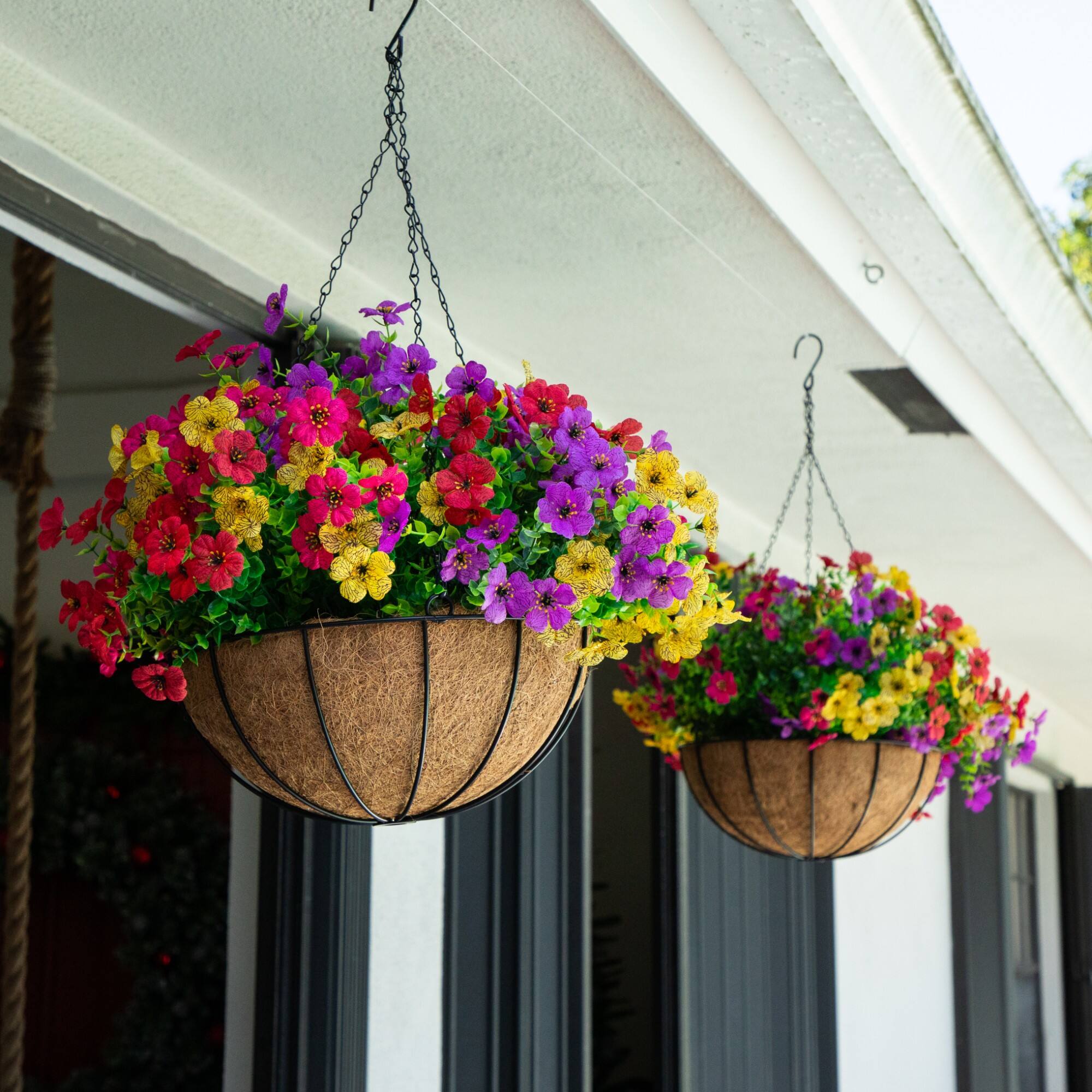 24" UV Resistant Artificial Daisy Hanging Basket DIY Kit