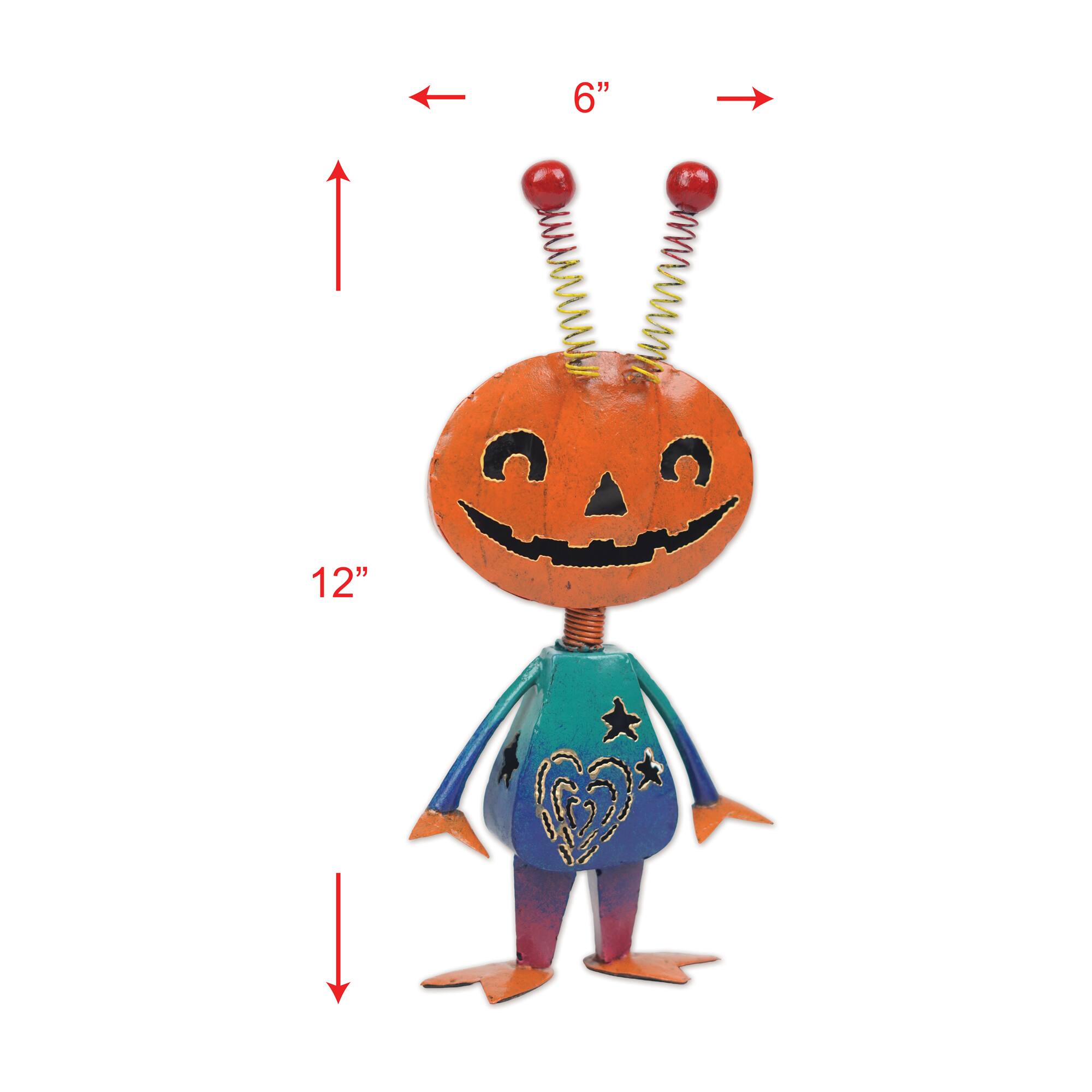 Sunset Vista Designs® 12" Whimsical 2 Tenna Pumpkin Alien Sitter Décor